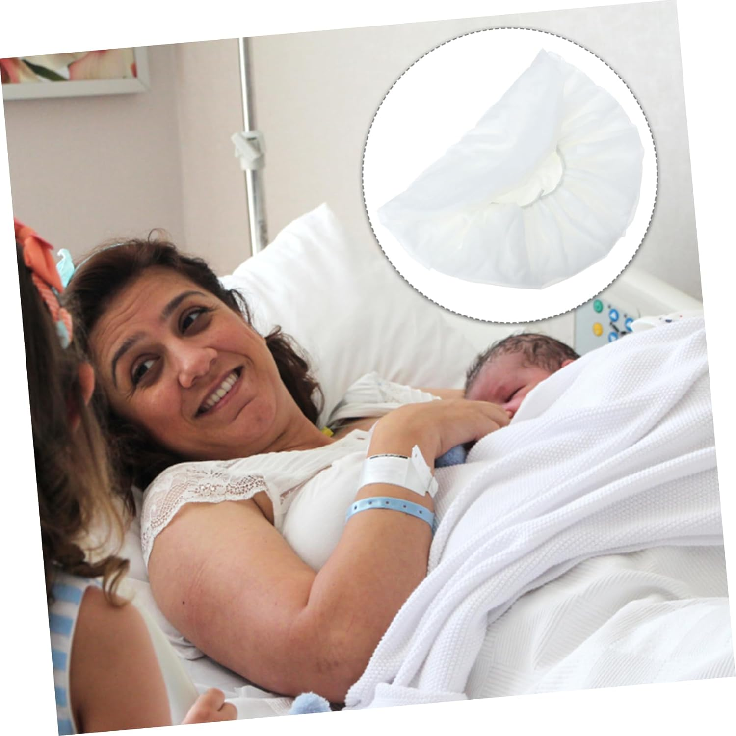 BIUDECO Rinse Shampoo Hat for Pregnant Women Dry Hair Wash Cap Microwaveable Hair Bonnet Travel and Outdoor Use image number 1