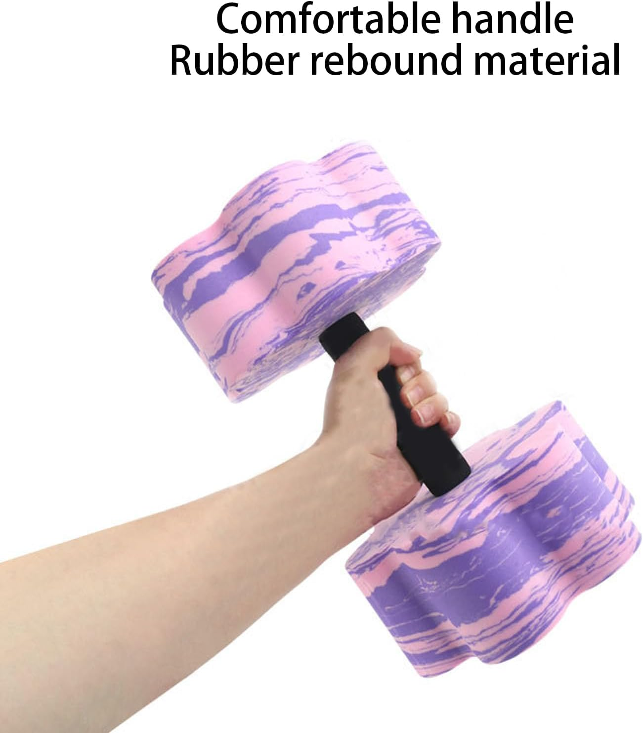 Flower Shaped Exercise & Fitness Dumb Bells, EVA Foam Dumbbell Set, Aqua Aerobics Weights, Water Exercise Tools, Portable Workouts Equipment for Men Women - Blue And White image number 5