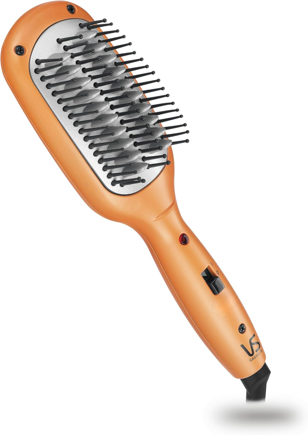 VS Sassoon Petite Style Hot Brush &ndash; Heated Smoothing Brush with 190&deg;C Ceramic Technology, Taming Bristles for All Hair Types, Lightweight & Compact, Multi Voltage Styling Tool for Global Travel