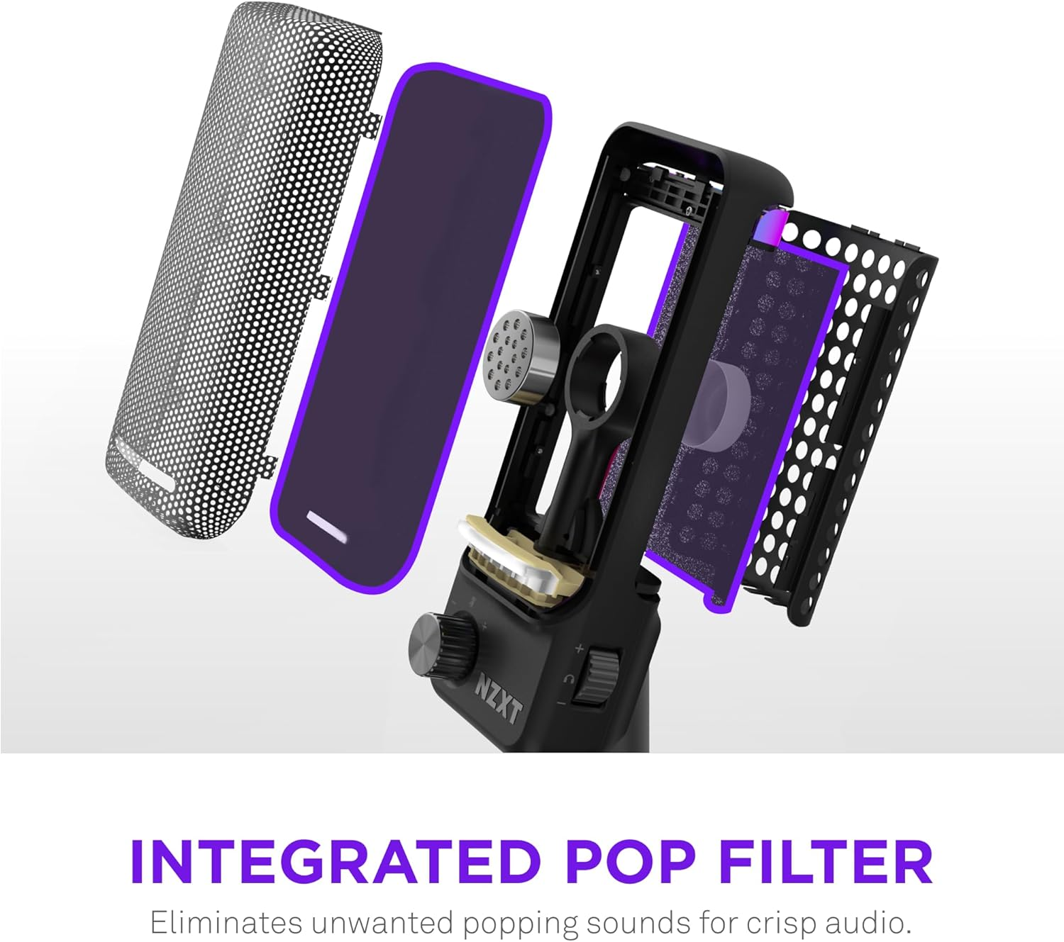 NZXT Capsule Elite - Premium USB Condenser Microphone for Gaming, Streaming, Podcasting, and Recording - Studio-Quality Sound - Multi-Position Design - DTS Software - RGB Lighting - Black image number 1