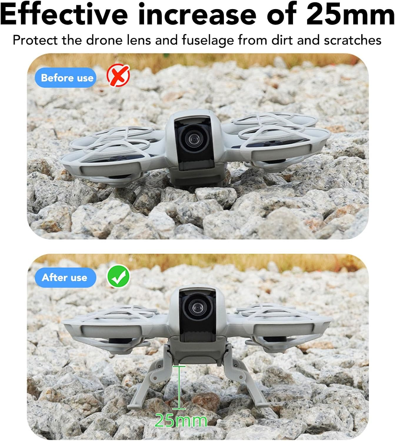 Foldable Landing Gear for DJI NEO, Drone Height Extended Leg Extension Kit, Quick Release Landings Gears Legs for DJI NEO Accessories image number 3