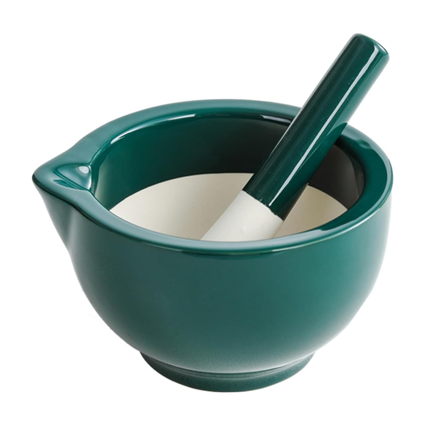 Pestle and Mortar Set Porcelain Spice Grinder Kitchen Manual Herb Grinder Pill Crusher Grinding Bowls for Paste Garlic Ginger Dark Green image number 3