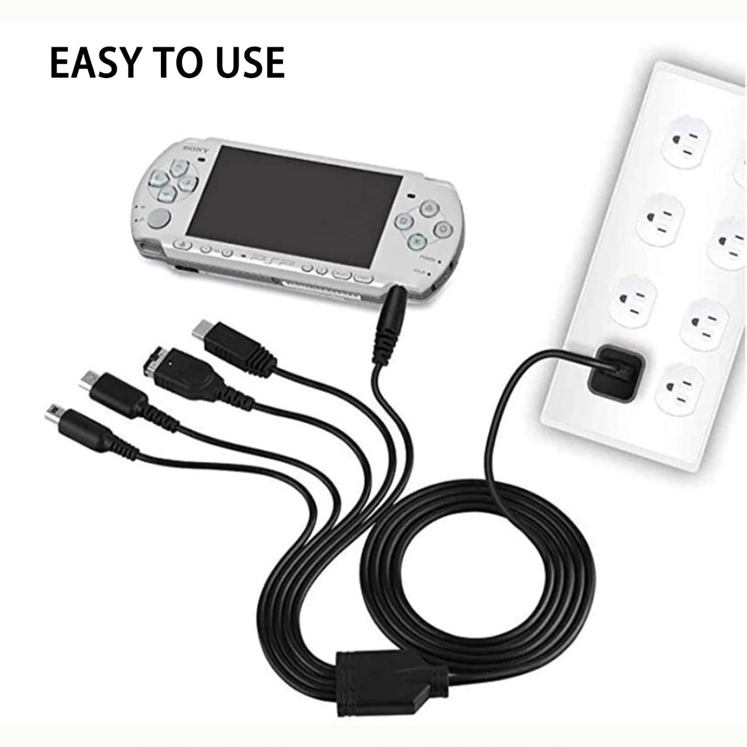 Xolixorium 5 in 1 USB Charger Cable Compatible with Nintendo DS Lite/Wii U/New 3DS(XL/LL) 3DS(XL/LL) 2DS Dsi(Xl/Ll) NDS/GBA Sp(Gameboy Advance SP) PSP 1000 2000 3000 Multi Function Fast Charging Cord image number 2