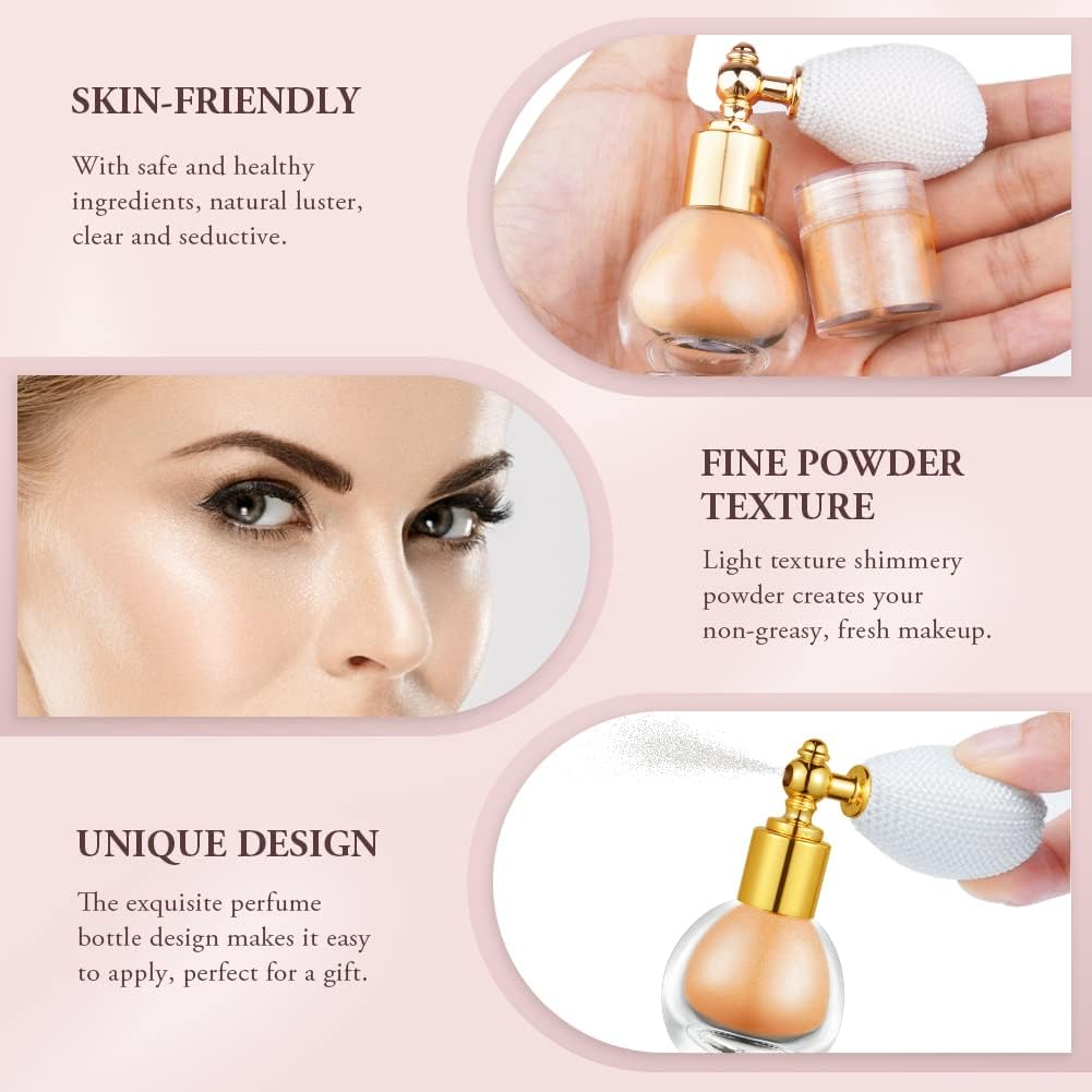 AOOWU Glitter Spray for Face, Body and Hair - Makeup Sparkle Powder Cosmetic Shimmer Highlighter for Christmas Rave Party (Champagne) - Light Gold image number 2