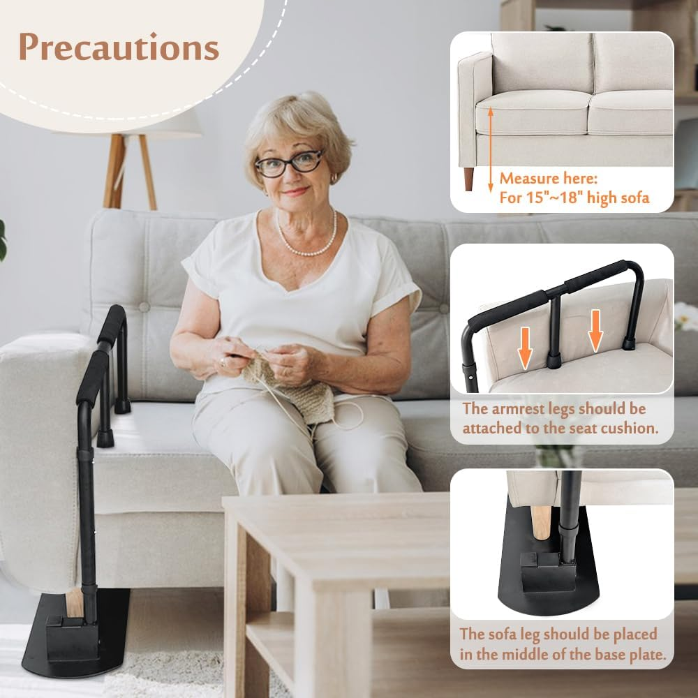 Mybow Couch Cane, Stand up Assist Bar, Chair Lift Assistance Device for Seniors Elderly Sit to Stand, Couch Standing Rail Grab Bar, Daily Living Mobility Aid for Disabled Handicap image number 5