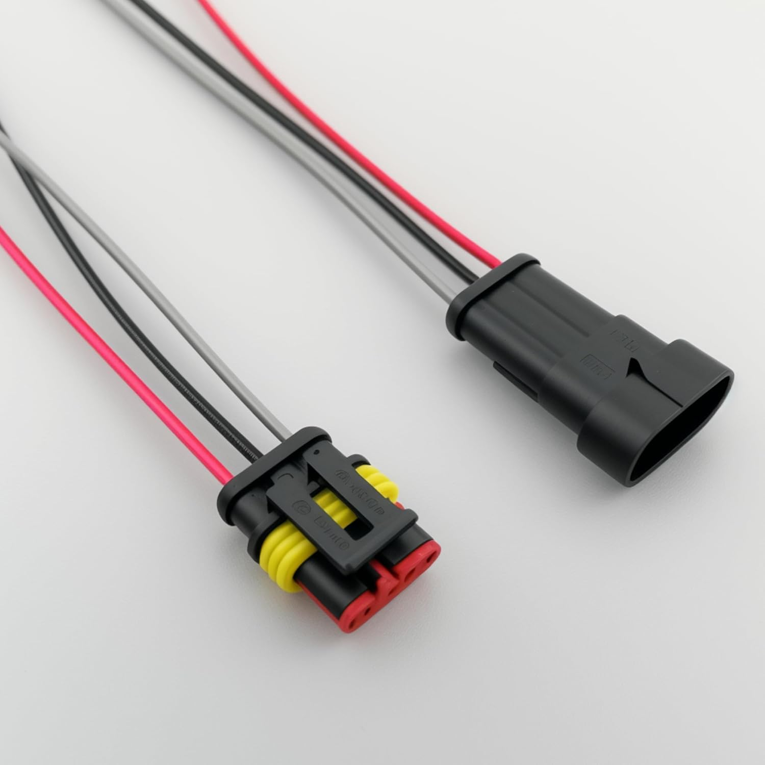 6 Pack 3 Pin Automotive Electrical Connector 20AWG Plug Socket Quick Disconnect Waterproof 2 Way Wire Connectors with 10Cm Wire AWG Male and Female Way Marine 1.5Mm Series Terminal Connector image number 2