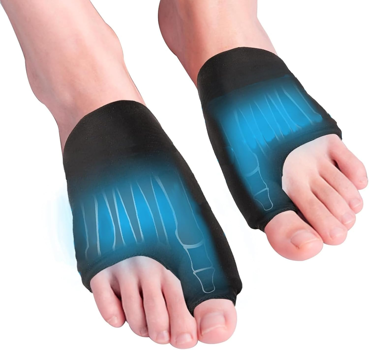 Foot Ice Packs (1 Pair) Big Toe Wrap for Cold & Heat Therapy - Pain Relief for Bunion, Plantar Fasciitis, Swelling, Sprains, Post-Surgery Recovery - Reusable Gel Pack