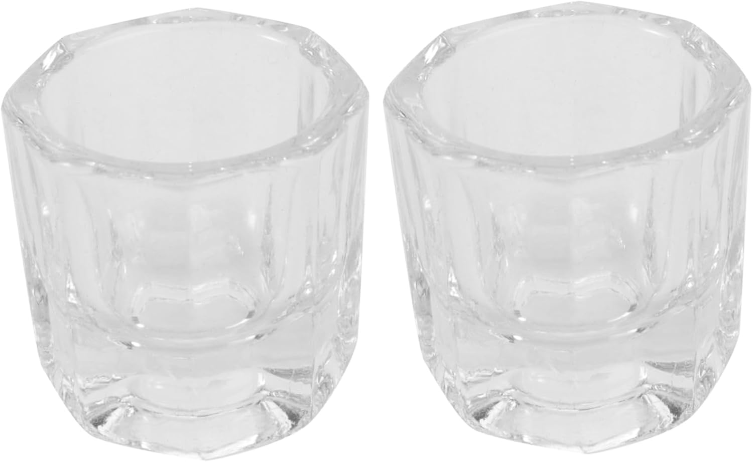 Garneck 2Pcs Manicure Glass Cups Liquid Tint Bowls Nail Styling Tools for Home and Salon Use Sturdy Crystal Design without Cover image number 3