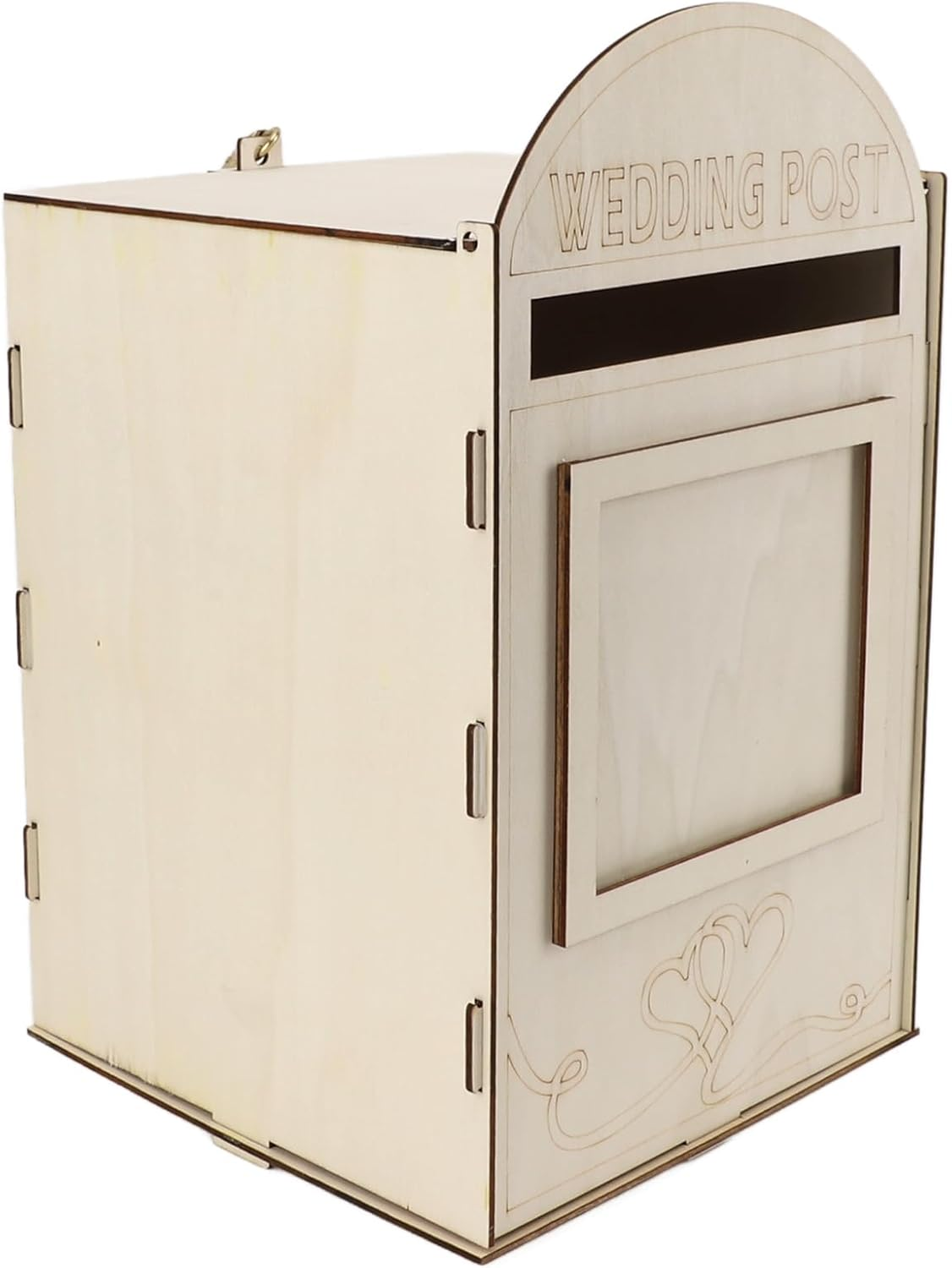 Wooden Wedding Mailbox, DIY Wooden Wedding Mailbox Post Box Postal Style Multifunctional Handmade with Lock for Parties (JM01617)