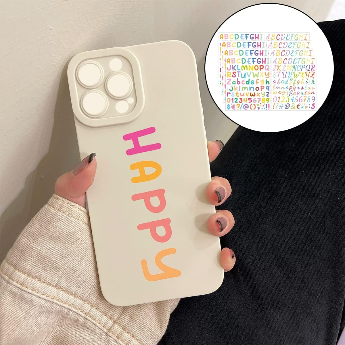 BEZANU Letter Stickers, 8 Sheets Colorful Self Adhesive Alphabet Number Stickers for Home, Business, Classroom Decor image number 1