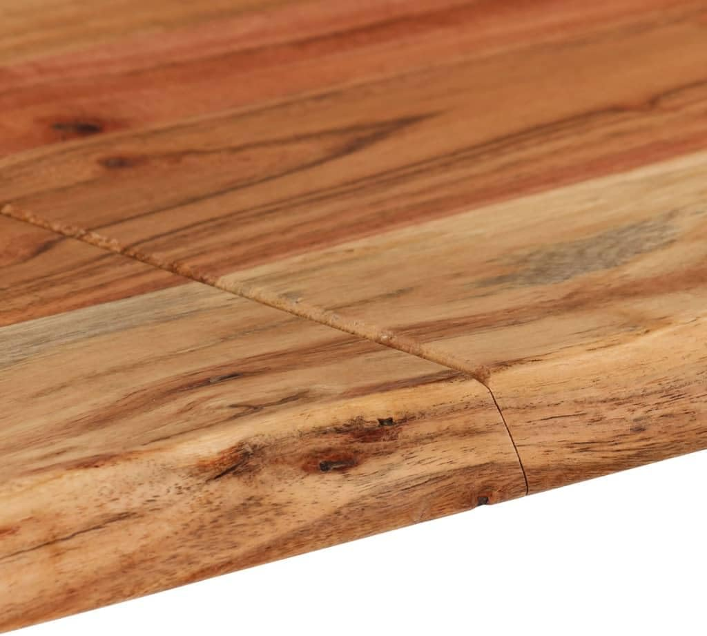 Vidaxl Acacia Wood Dining Table - Industrial Decor - Solid Wood with Powder-Coated Iron Legs - Unique Live Edge Design - 140X70 Cm image number 2