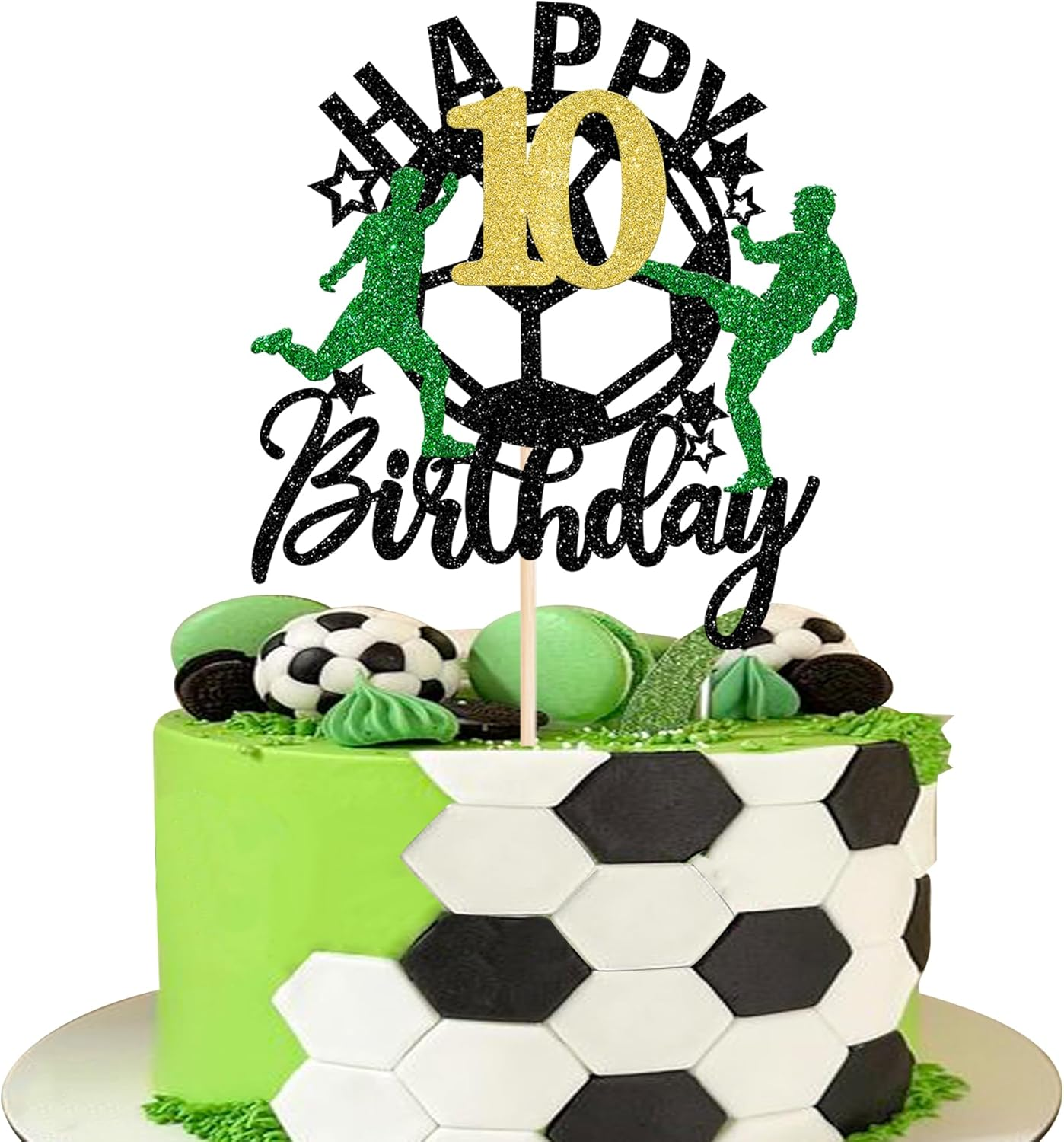 1 Pack Soccer Happy 13Th Birthday Cake Topper Sport Soccer Ball Cake Picks for Football Theme Teenagers 13Th Birthday Party Cake Decorations Supplies