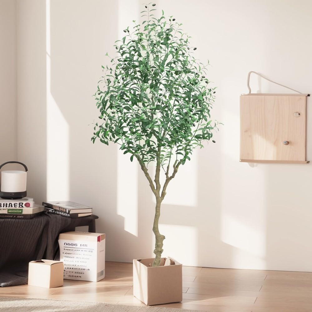 6FT Artificial Olive Tree &ndash; Realistic Faux Olive Tree with Fruits and Adjustable Branches &ndash; Lifelike Indoor Plant for Living Room, Office, Bedroom & Corner Decor &ndash; Potted Decorative Tree (180Cm Tall)