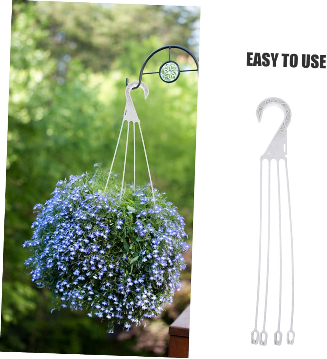 Kisangel 10Pcs Hanging Basket Hooks Resin Plant Pot Hangers for outside Plants Sturdy and Portable Hanging Flowerpot Hooks for Garden Pots and Gardening Supplies image number 2