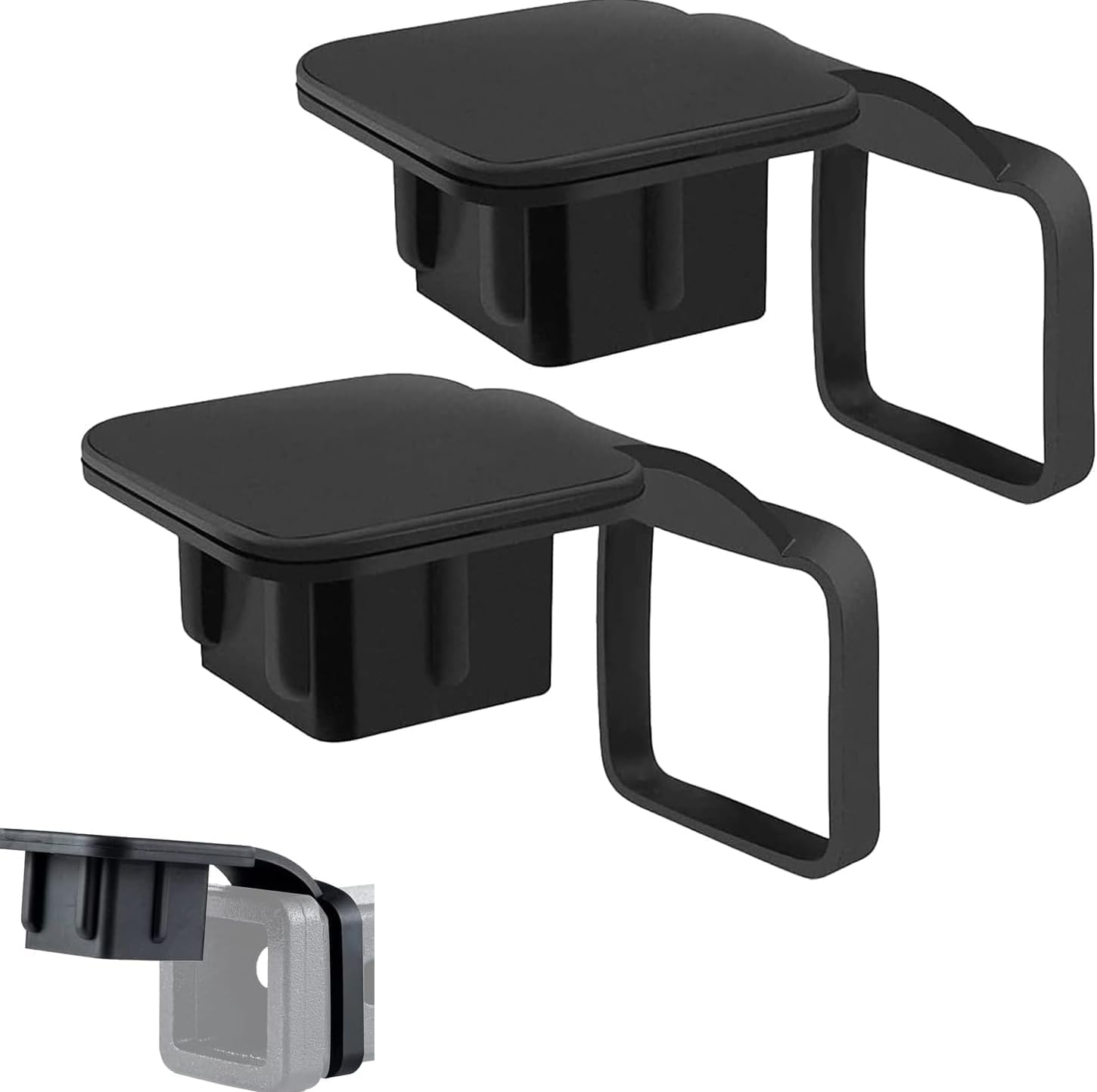 2Pcs Rubber Trailer Hitch Covers,Anti-Loss Trailer Hitch Plug Caps,Trailer Hitch Cover Plug Caps,Trailer Hitch Cover Plug Cap Insert Receiver Hitch Cover,Trailer Rubber Hitch Cover Plug Caps,1.25Inch