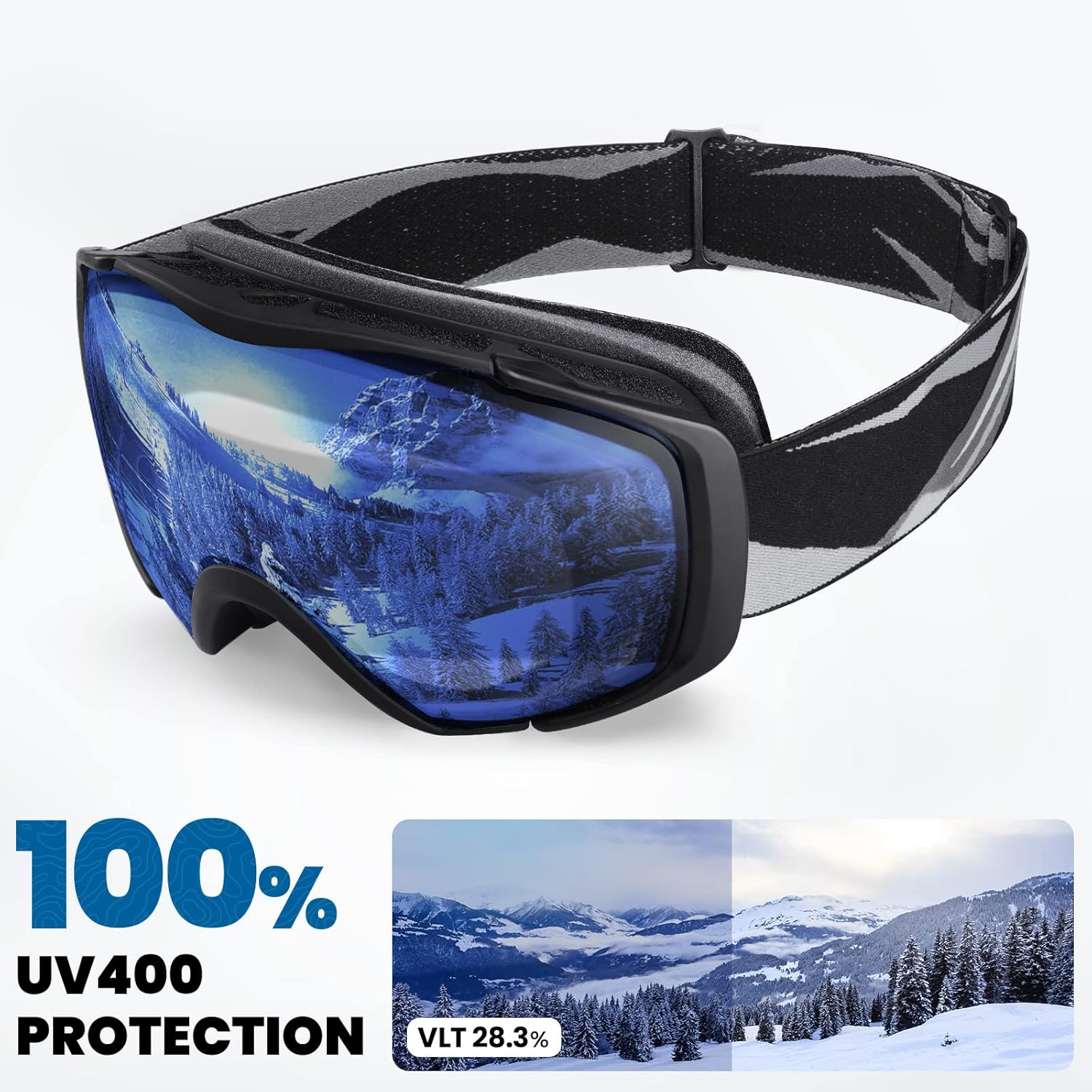 Outdoormaster Ski Goggles with Cover Snowboard Snow Goggles OTG Anti-Fog -100% UV Protection image number 1