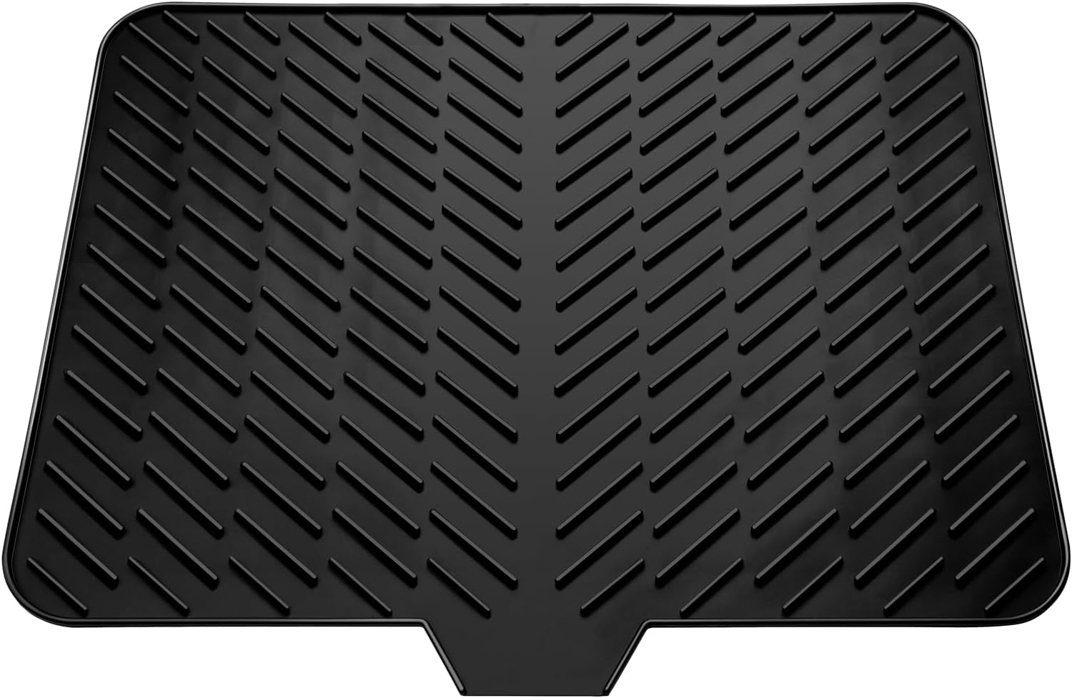 LKYLIVE Silicone Drying Mat, 23"X17" with Built-In Drain Lip,Heat-Resistant,Eco-Friendly,Hygienic Drying Pad,Leak-Proof and Non-Slip,Silicone Dish Drying Mat for Kitchen Counter or Sink（Black 23X17） image number 4
