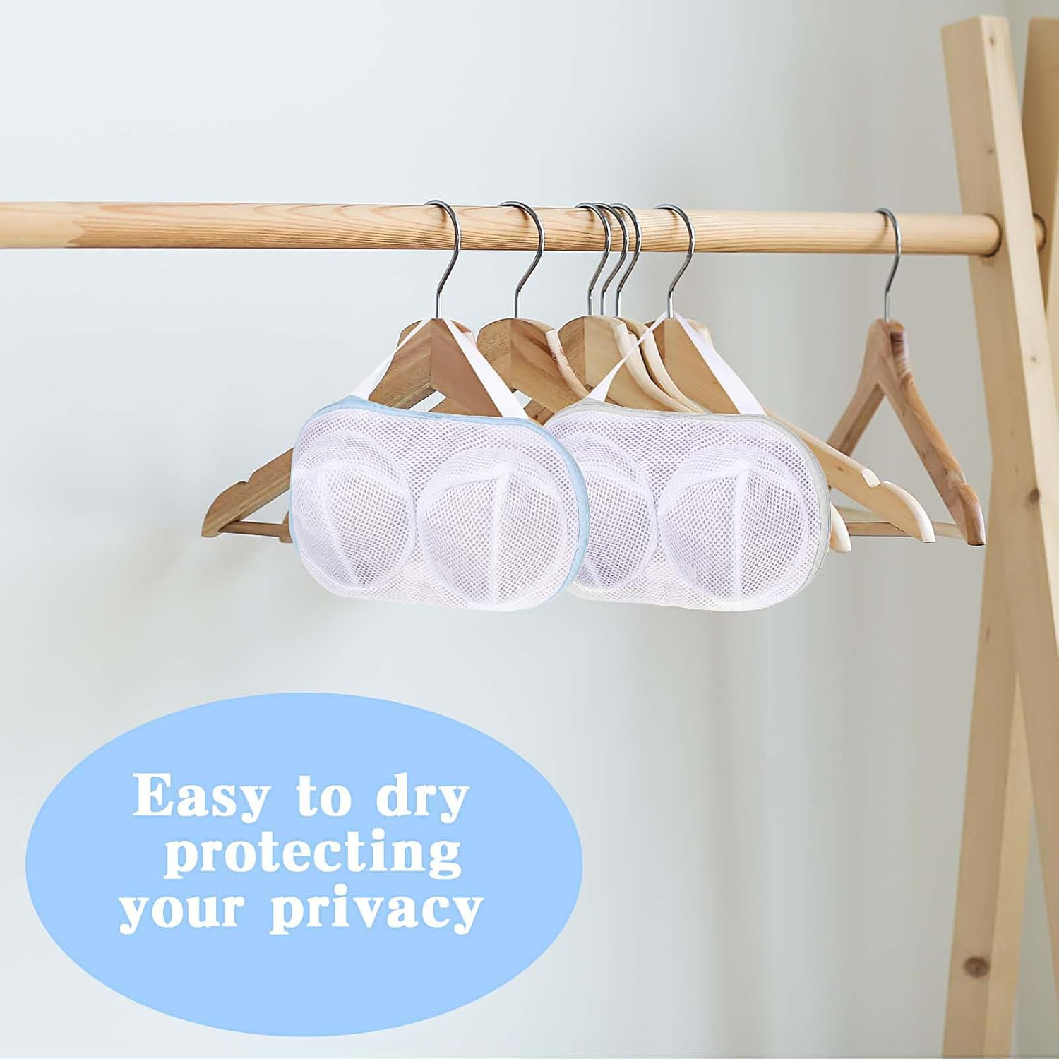 2 Pcs Bra Washing Bags for Laundry, Bra Bags for Washing Machine Lingerie Wash Dryer Bag Non-Deform 3D Protective Bracket Case with Handle Zipper for Women Laundry Storage Washing Delicates image number 6