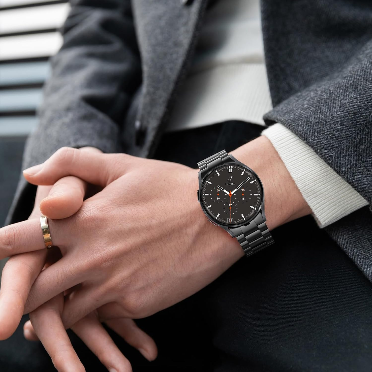 20MM Stainless Steel Band for Samsung Galaxy Watch 7/6/5/4/FE Band 40Mm 44Mm, No Gap Metal Replacement Strap for Galaxy Watch 6 Classic 43Mm 47Mm/5 Pro 45Mm/4 Classic 42Mm 46Mm image number 3