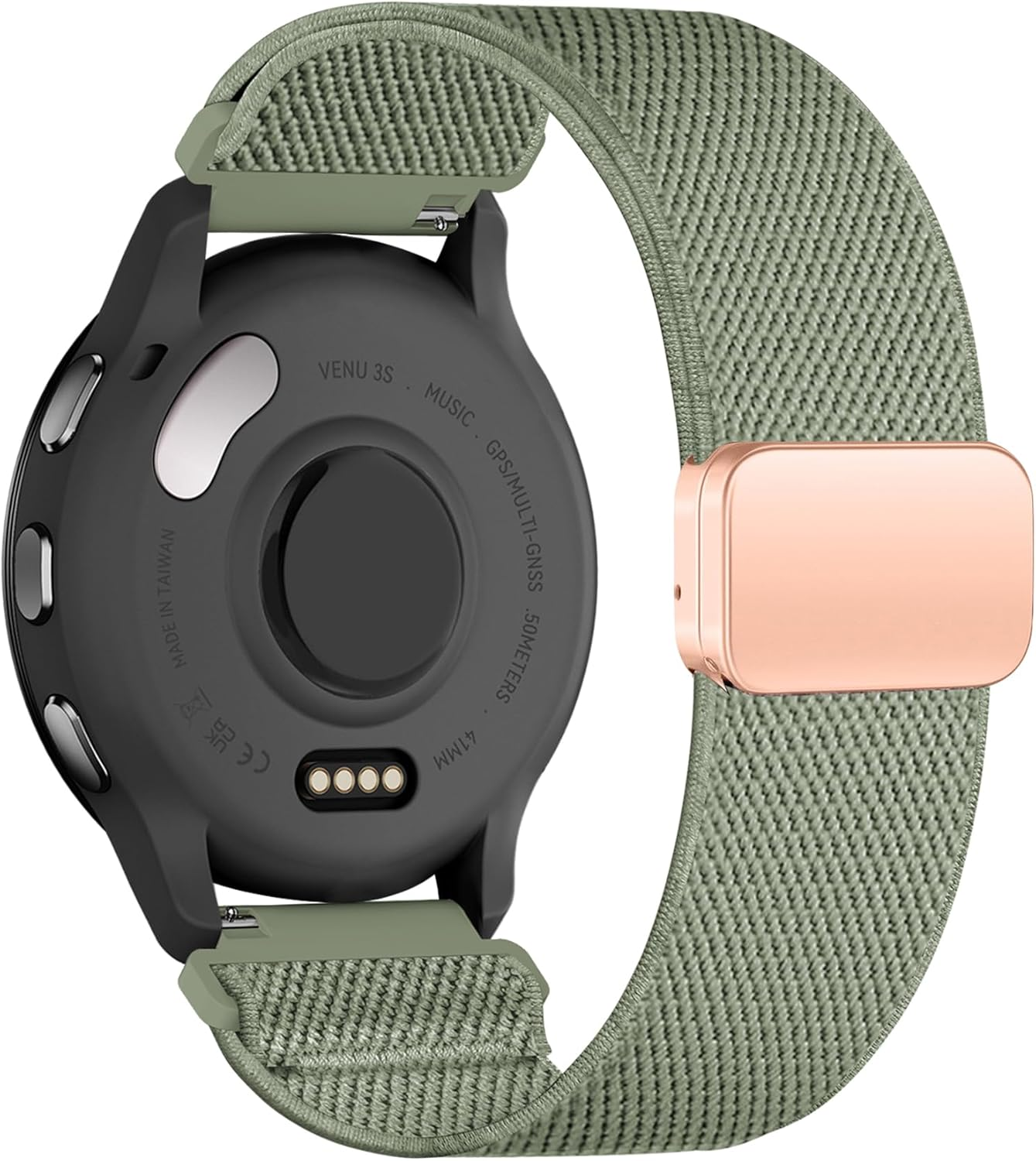 18Mm Nylon Magnetic Watch Band Compatible with Garmin Venu 3S 41Mm/Venu 2S/Vivoactive 4S/Vivomove 3S/Venu 4 41Mm/Forerunner 255S/265S,Loop Magnetic Elastic Replacement Strap for Women Men