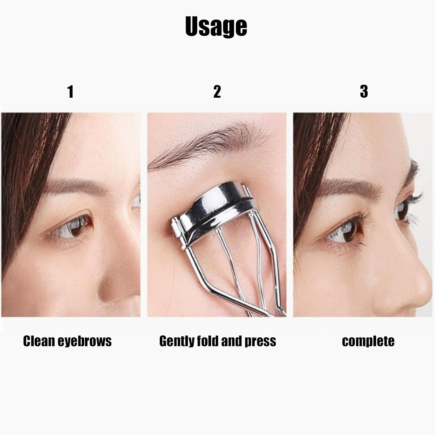 RIBHNXHI Eyelash Curler Regular Silver Professional Eye Lash Curling Tool for Women and Men with Replacement Pads 1Pc image number 1