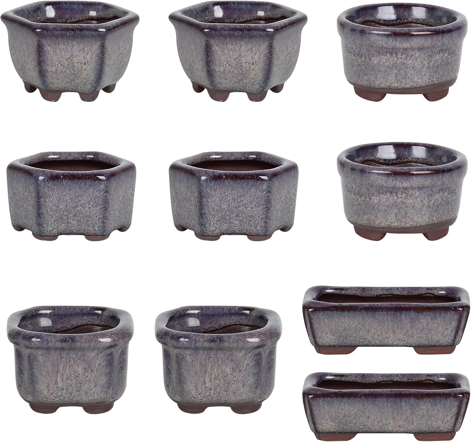 Bonsai Planter Succulent 1.8"(4.5Cm) 10 Mini Glazed Pots