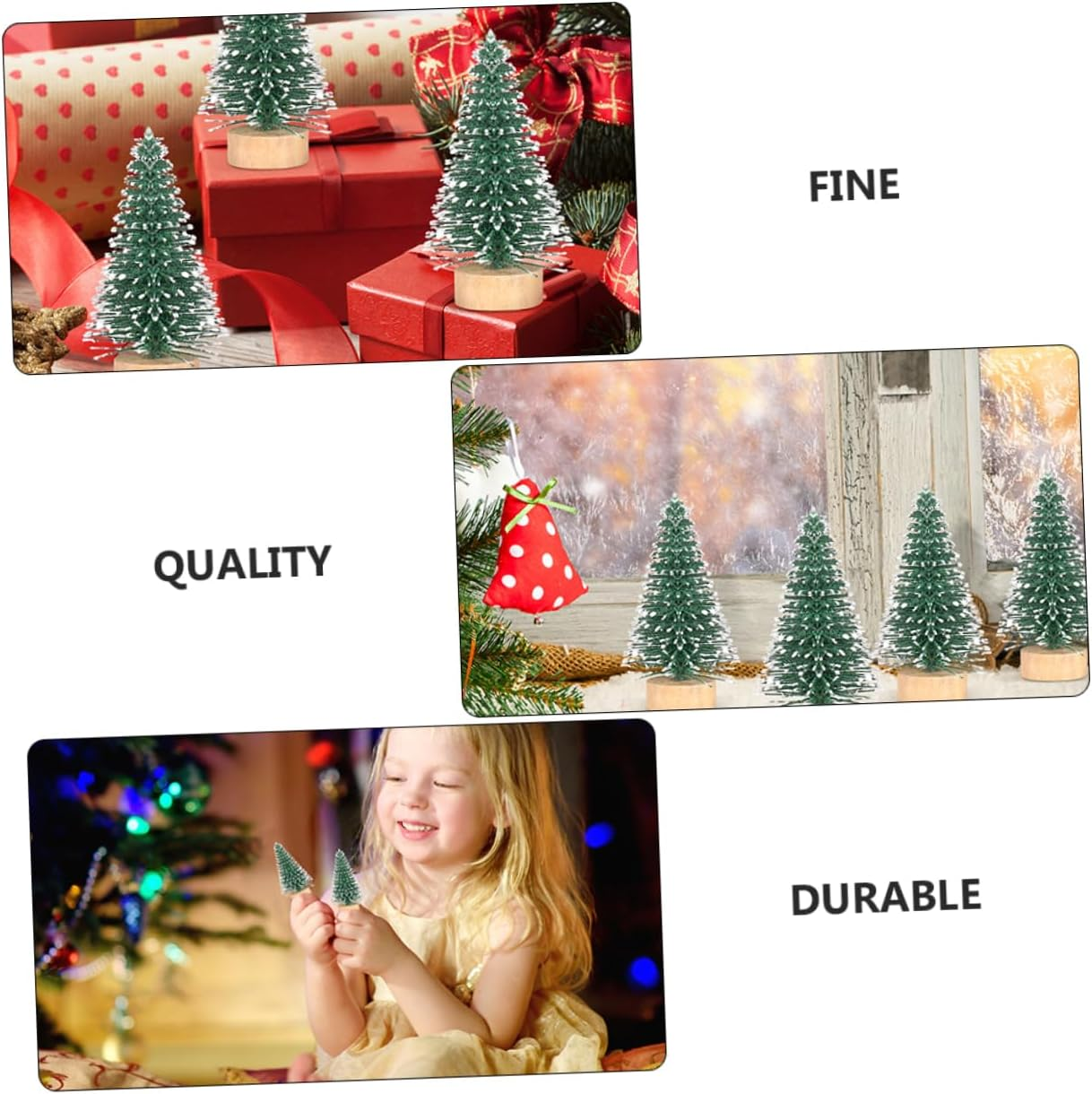 12Pcs Xmas Tree Decorations Christmas Ornaments Set Mini Christmas Tree Decorations for Home Office Showcase image number 3