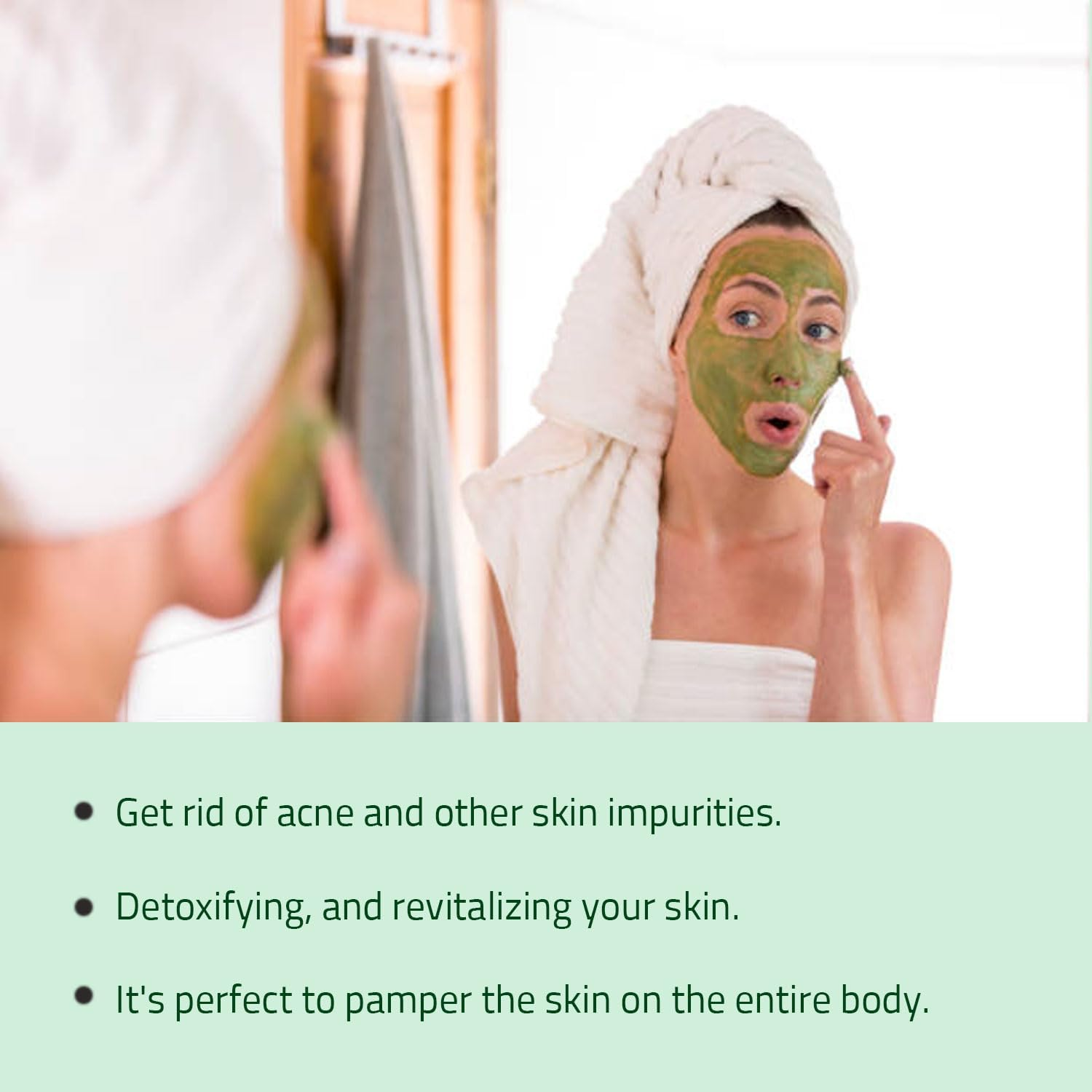 Hebhac Herbs French Green Clay Powder Face Mask Oily Skin, 114G Pack of 1 image number 4