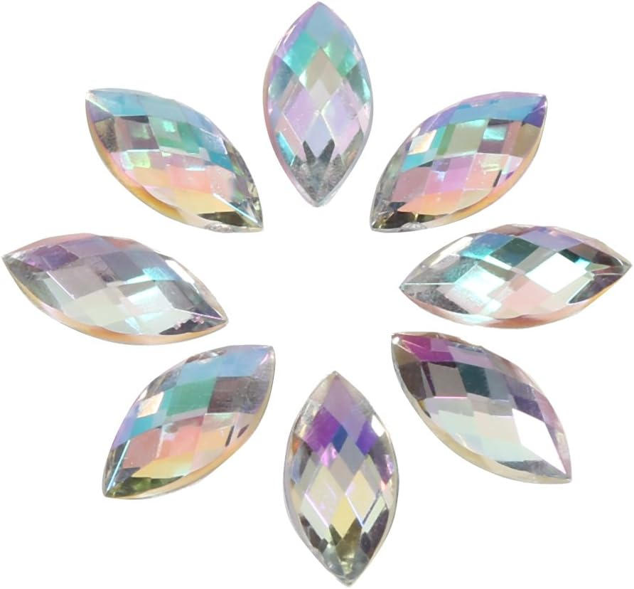 500Pcs 7 15Mm Crystal Acrylic Flat Back Marquise Decorative Clothes Mobile Phones for Cups Glass Bottle Cups DIY Crafts and Other Flat Back Rhinestone Crafts in Bulk (Dark Blue) image number 4