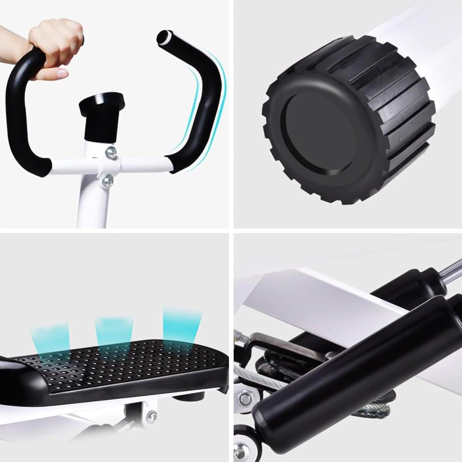 Stepper for Exercise, Mini Stair Stair Stepper with 300LBS Loading Capacity, Foot Exerciser for Full Body Workout, Fitness Stepper Resistance Bands for Home Apartment - Black image number 2