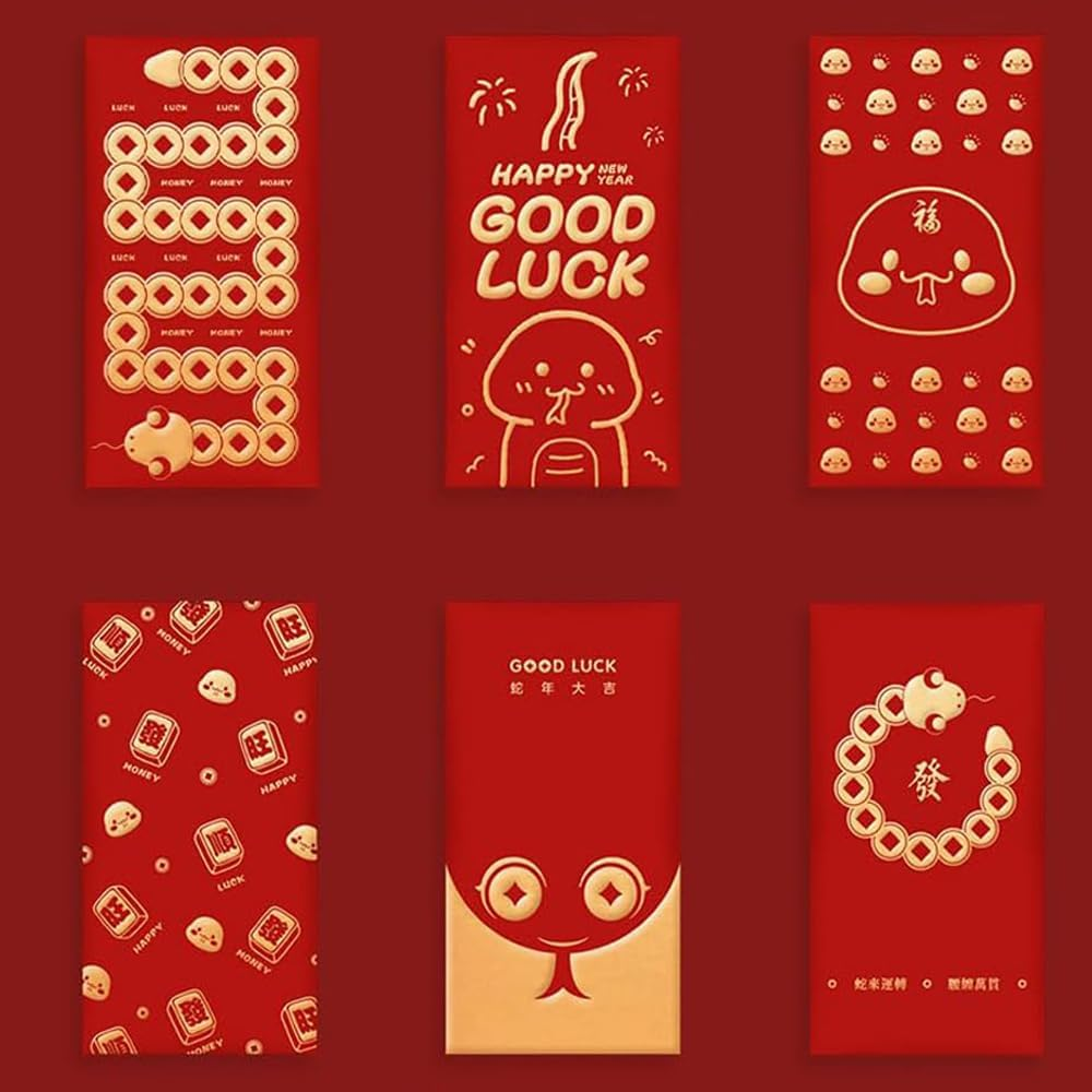 30 Pack Lucky Red Envelopes Chinese with Heart and Best Wishes Design - Chinese New Year Envelopes Chinese Red Envelope Bulk Money Envelopes for Cash Gifts Ideal for Sharing Joy and Blessings