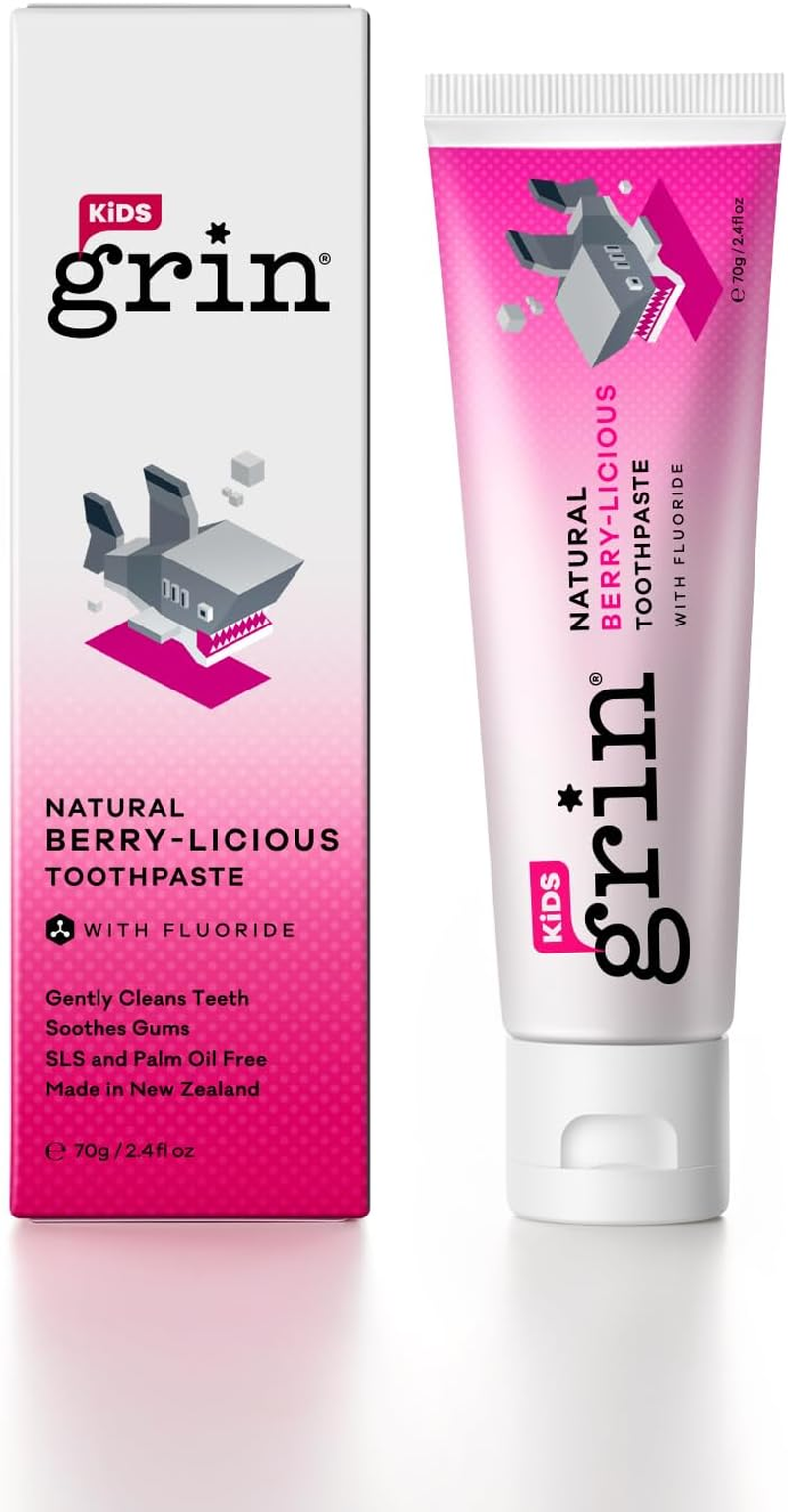 Grin Kids Natural Berry-Llicious Toothpaste with Fluoride 70G