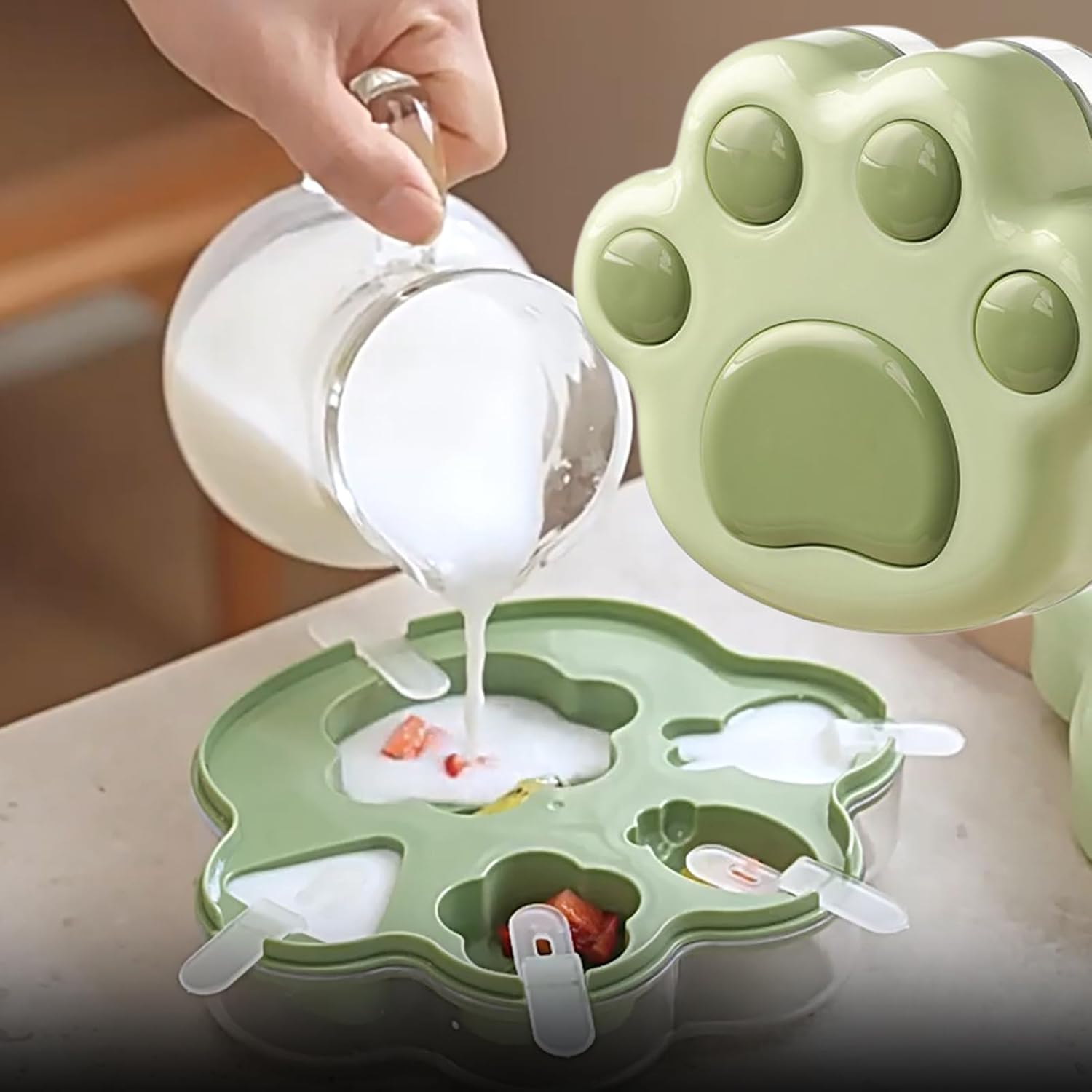 Claw Ice Cream Mold - Cute Claw Shaped Freezing Ice Pop Sticks Mold | Freezer Tray Mould Icecream Tubes Maker Multipurpose Kitchen Tool for Hot Days image number 4