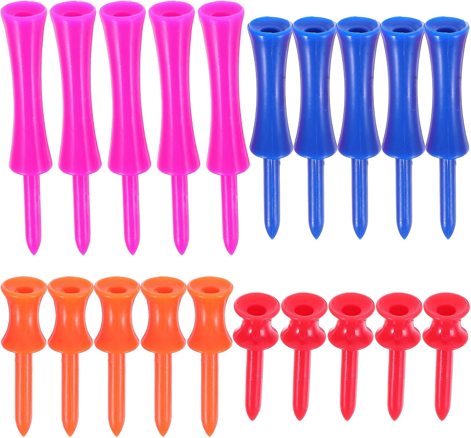 Sosoport 40Pcs Plastic Golf Tees Unbreakable Golf Tees Durability and Stability Golf Tee Mixed Colors image number 1