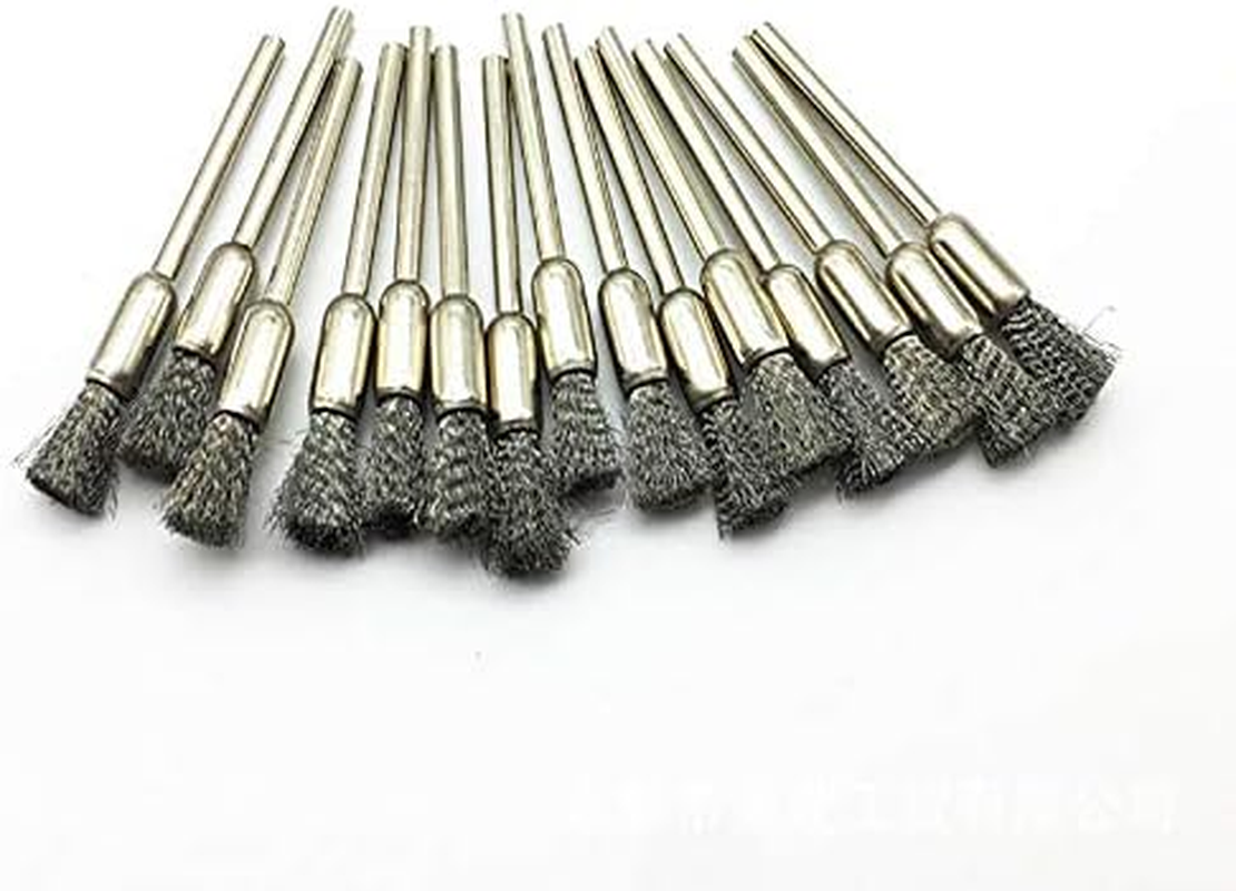 15 Piece Steel Wire Wheel Brush Set Polishing Cleaning Rotary Tool Buffing Brush Full Kit for Dremel Rotary Tools, 3 Types, Silver image number 1