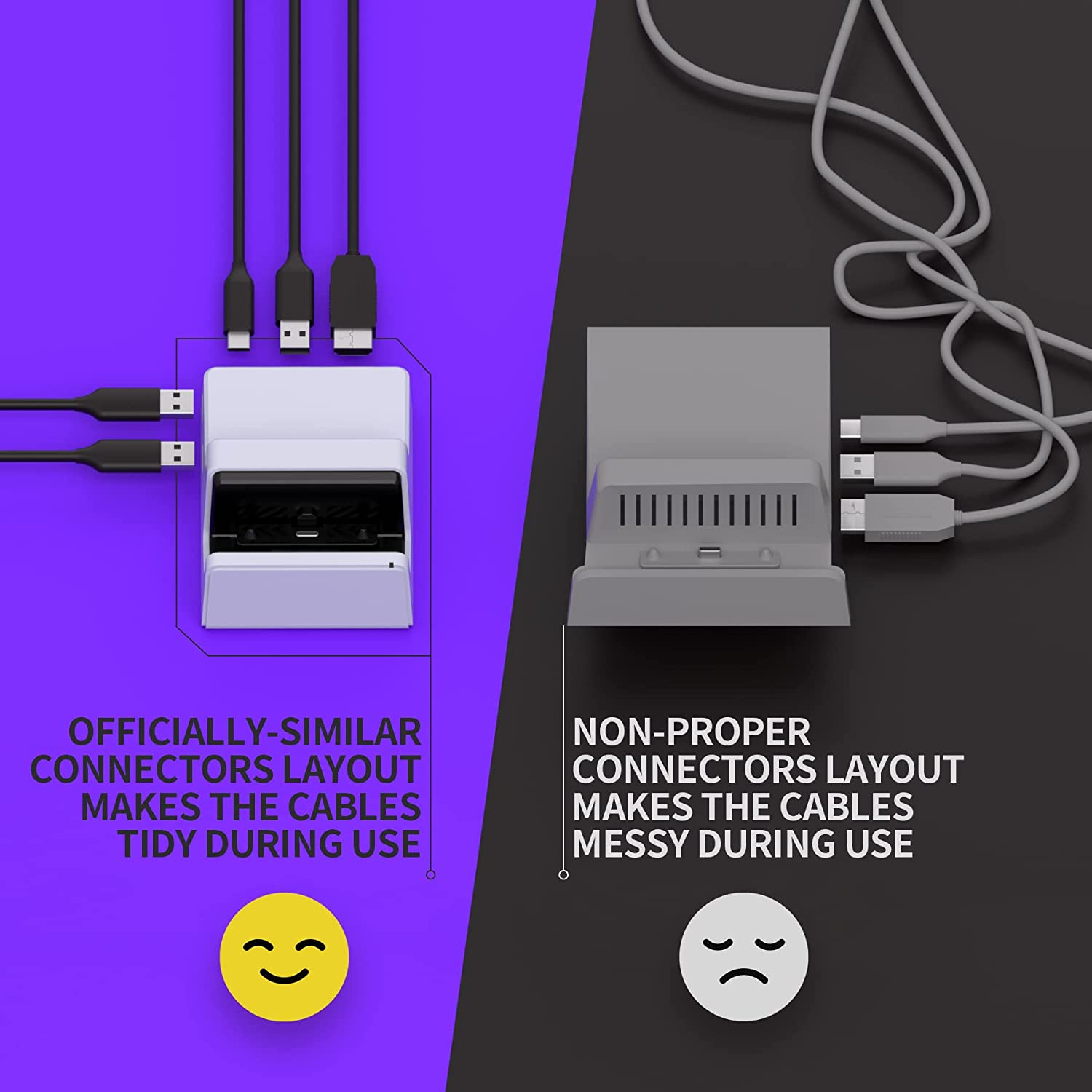 Extremerate Airydocky DIY Kit White Replacement Case for Nintendo Switch Dock, Redesigned Portable Mini Dock Shell Cover for Nintendo Switch OLED - Shells Only, Dock & Circuit Board Chip NOT Included