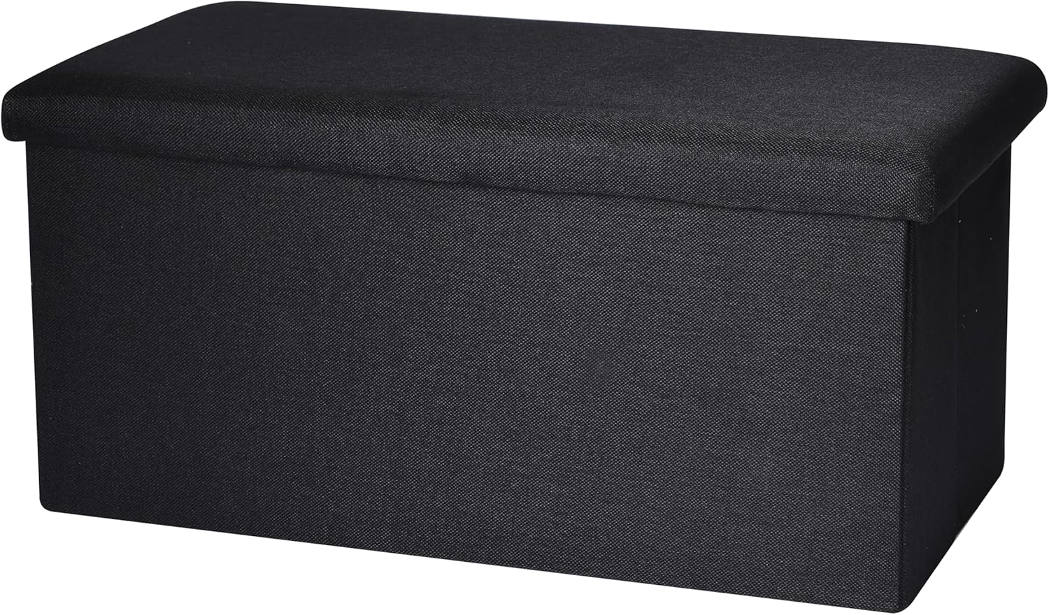 Okam Storage Ottoman-Foldable Ottoman Storage-Collapsible Stool Bench - Storage Organiser Case with Cushioned Seat - Use as Blanket Box, Foot Stool Ottaman, Pillow, Toys, Clothes Ottman Cube - Black image number 6