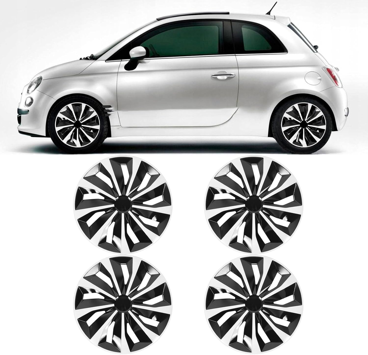 Hubcap Wheel Covers, 4Pcs 16 Inch Full Protect Stylish Look Car Decor Wheel Covers, Suitable for R16 Wheel Rim image number 1