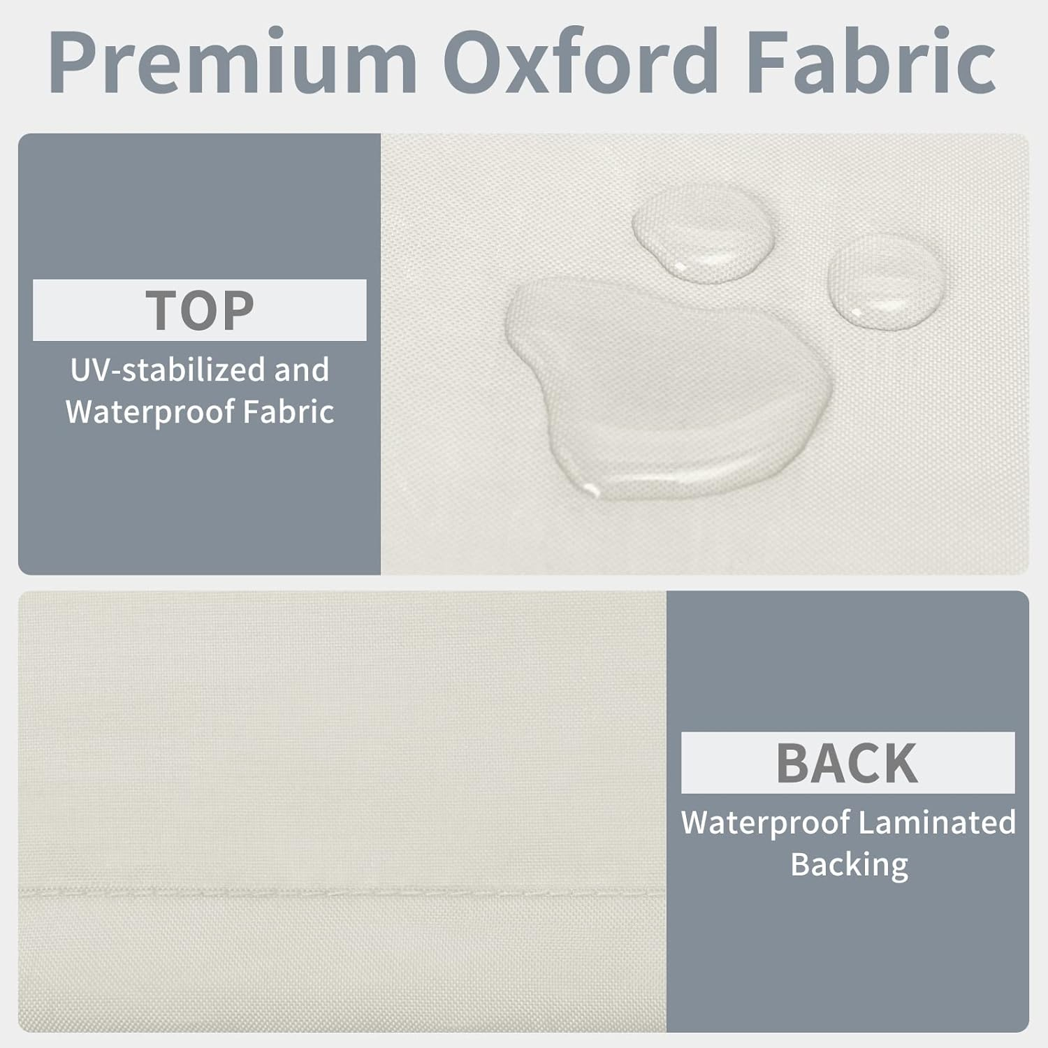 Easy-Going Outdoor L-Shaped Sectional Sofa Rain Cover 104''X83'' UV Resistant Patio Sectional Couch Waterproof Lawn Patio Furniture Cover (Right Facing, Beige/Brown) image number 3