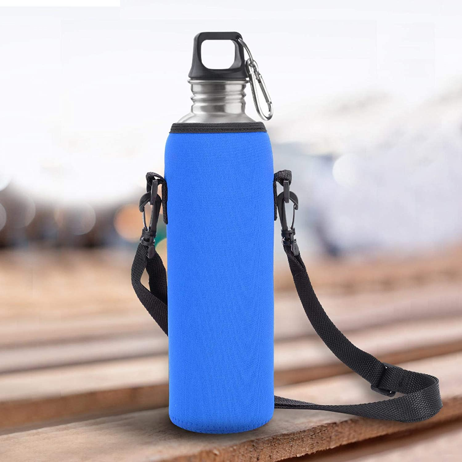 Water Bottle Bag Water Bottle Case Thermal Holder Bag Protect Bottle from Being Scratched for Various Kinds of Bottles(Blue) image number 4
