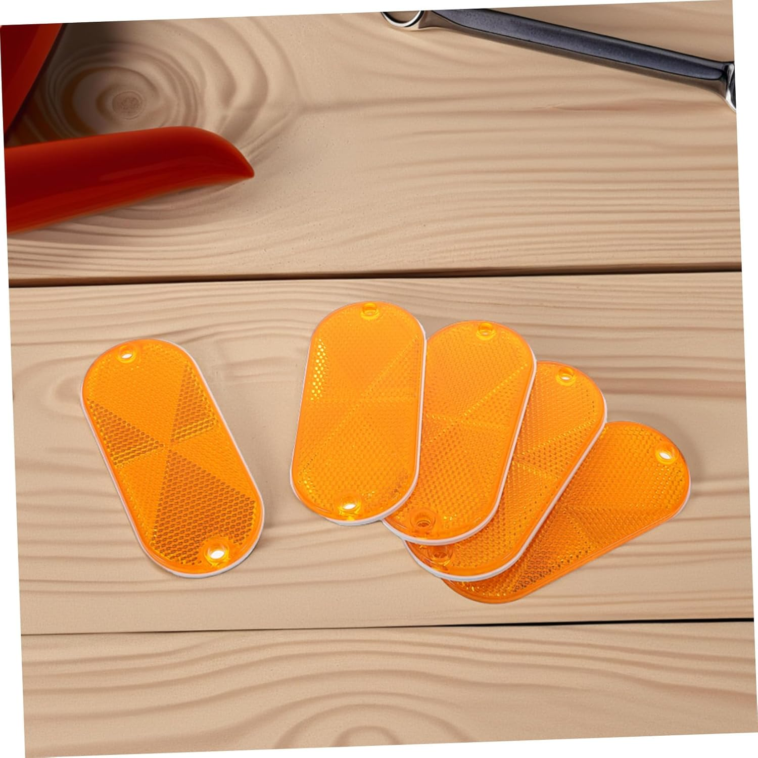 Abaodam 10Pcs Trailer Reflector Markers Oval Amber Post Reflectors for Driveway Gates Mailbox Safety Enhanced Night Visibility Easy Install image number 4