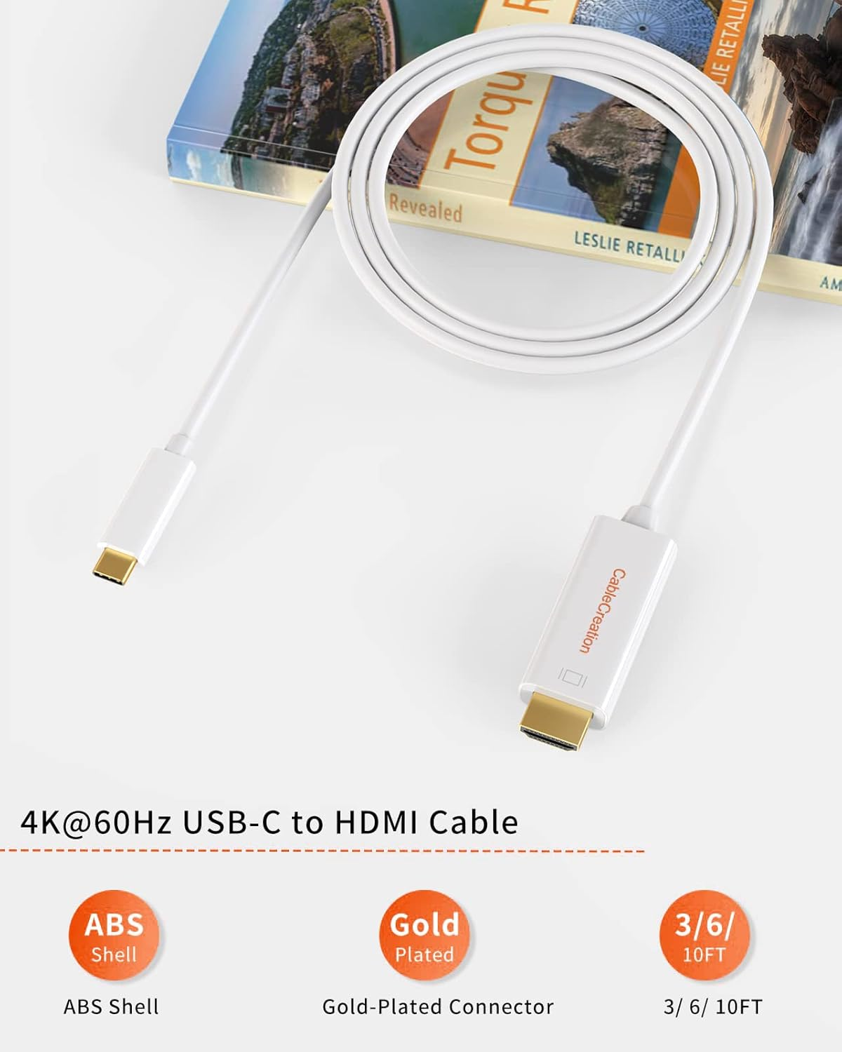 USB C to HDMI Cable for Home Office 4K@60Hz | 3Ft /0.9M, Cablecreation Type C to HDMI Thunderbolt 3 Compatible for Macbook Pro, Macbook Air/Ipad Pro2020 2019, Surface Go, Galaxy S20/10/9/8, LG V30 image number 4