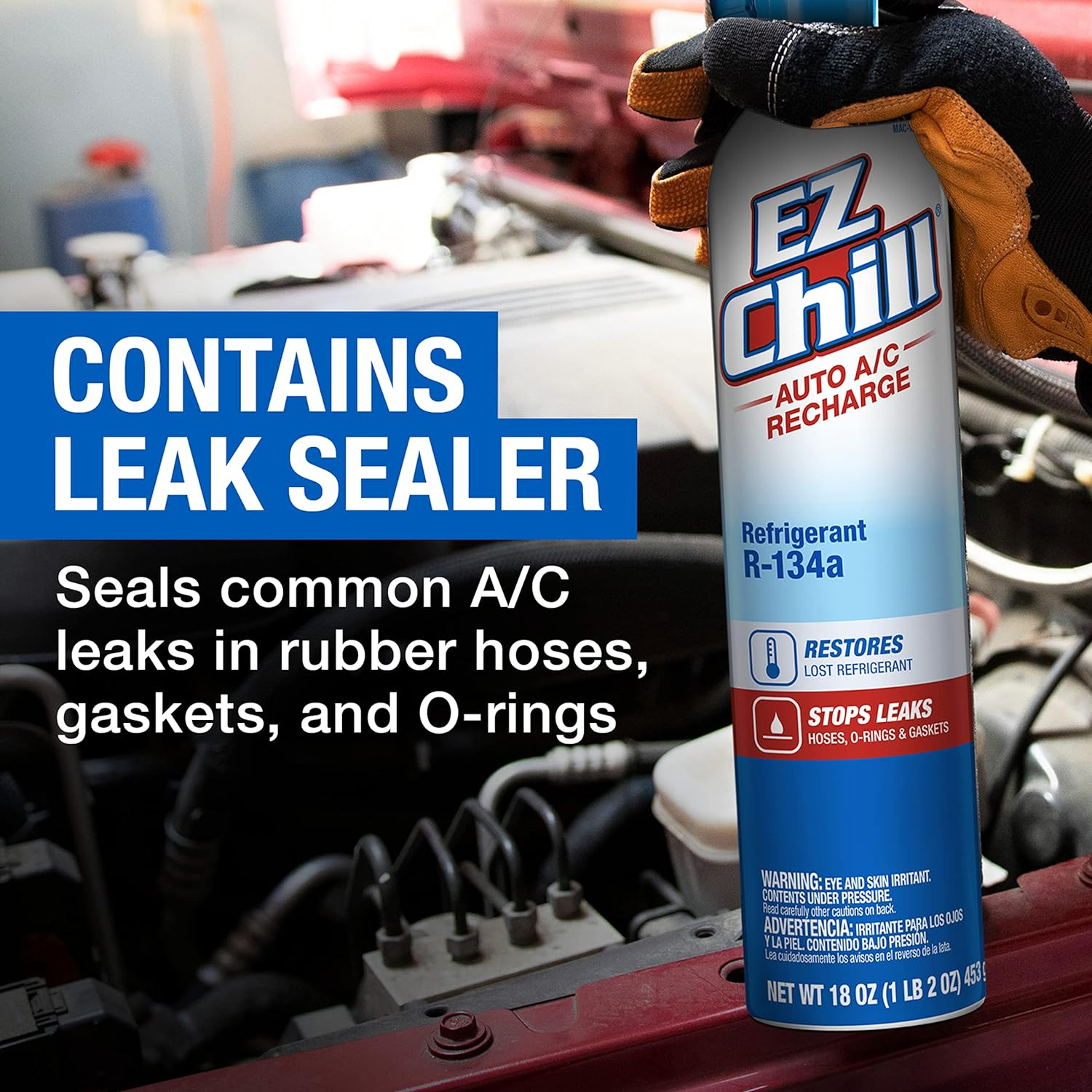 Interdynamics Mac-134 Ez Chill Refrigerant Refill with Charging Hose and Gauge - 18 Oz. image number 2