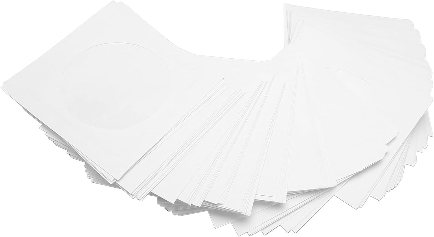 100Pcs CD DVD Sleeves, 100 Pack Maxtek Premium Thick White Paper for 8Cm CD DVD Disc, CD DVD Sleeves Envelope with Clear Window Cut Out and Flap image number 4