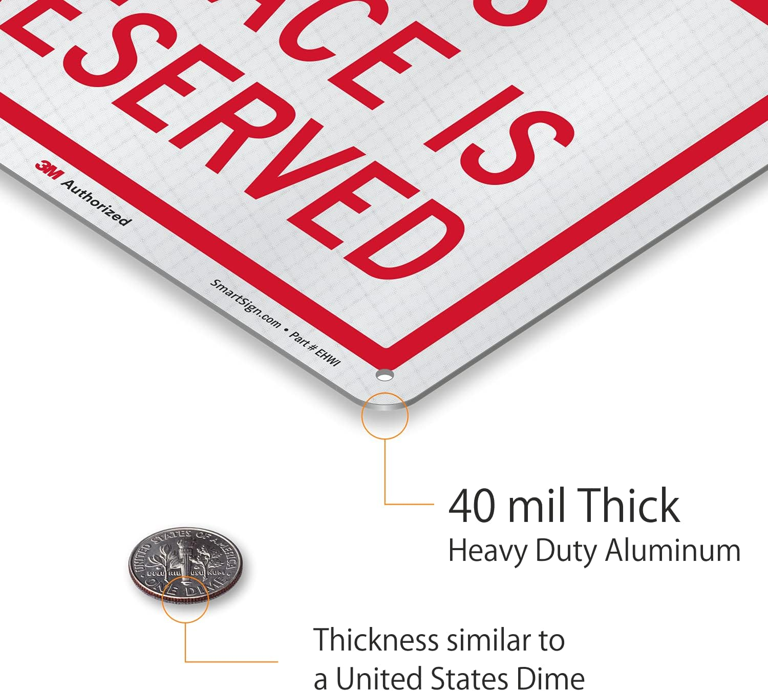Smartsign &ldquo;No Parking - This Space Is Reserved&rdquo; Sign | 10" X 14" Engineer Grade Reflective Aluminum image number 6