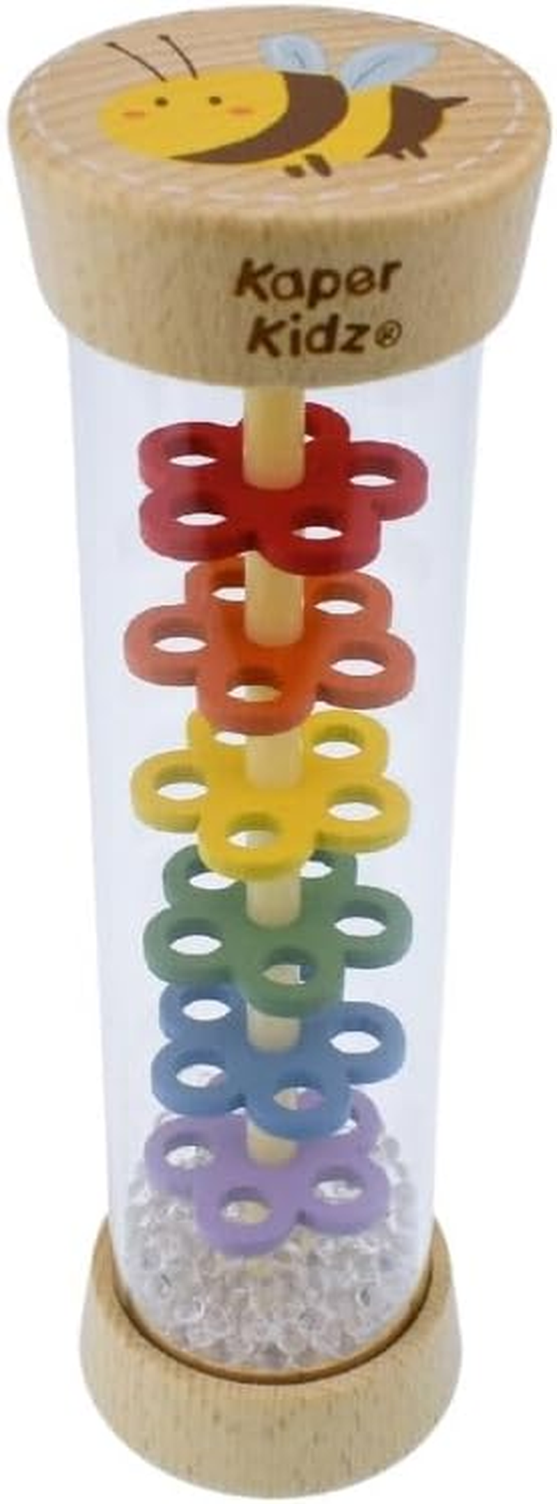 Kaper Kidz - Wooden BEE Rainmaker Rattle | Gentle Sounds for Toddlers and Babies