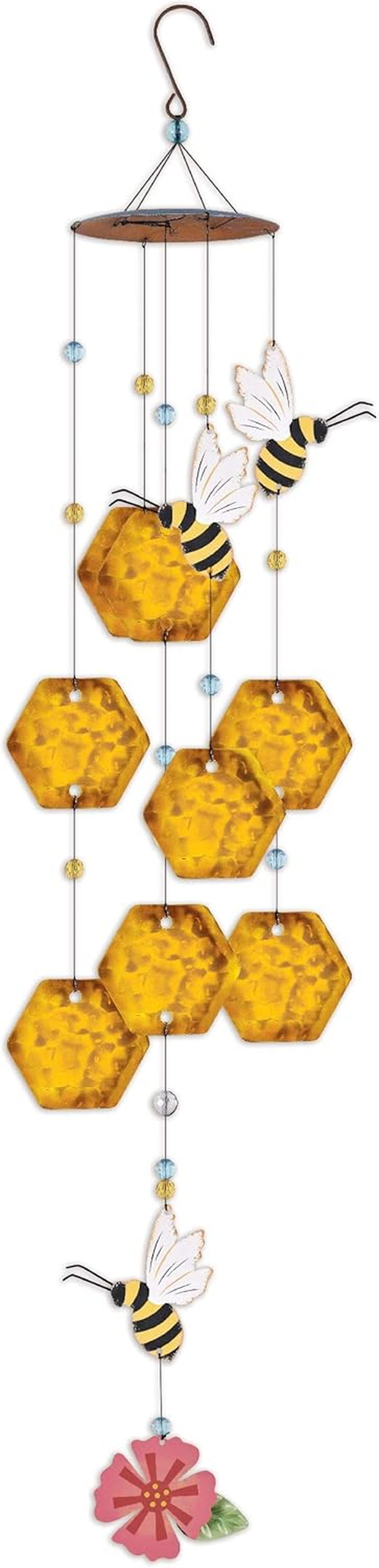 Sunset Vista Designs 93651 Country Garden Collection Wind Chime, Bee Honeycomb, 17-Inch Height
