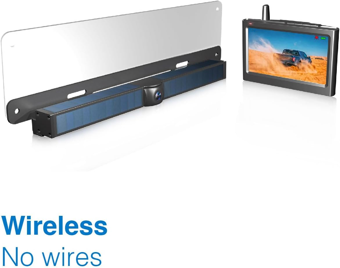 Laser 4.3" Wireless Reversing Camera Kit - Solar & Battery Powered Backup Camera for Car, Caravan - Night Vision, Parking Assist, Weatherproof, Easy DIY Installation image number 5