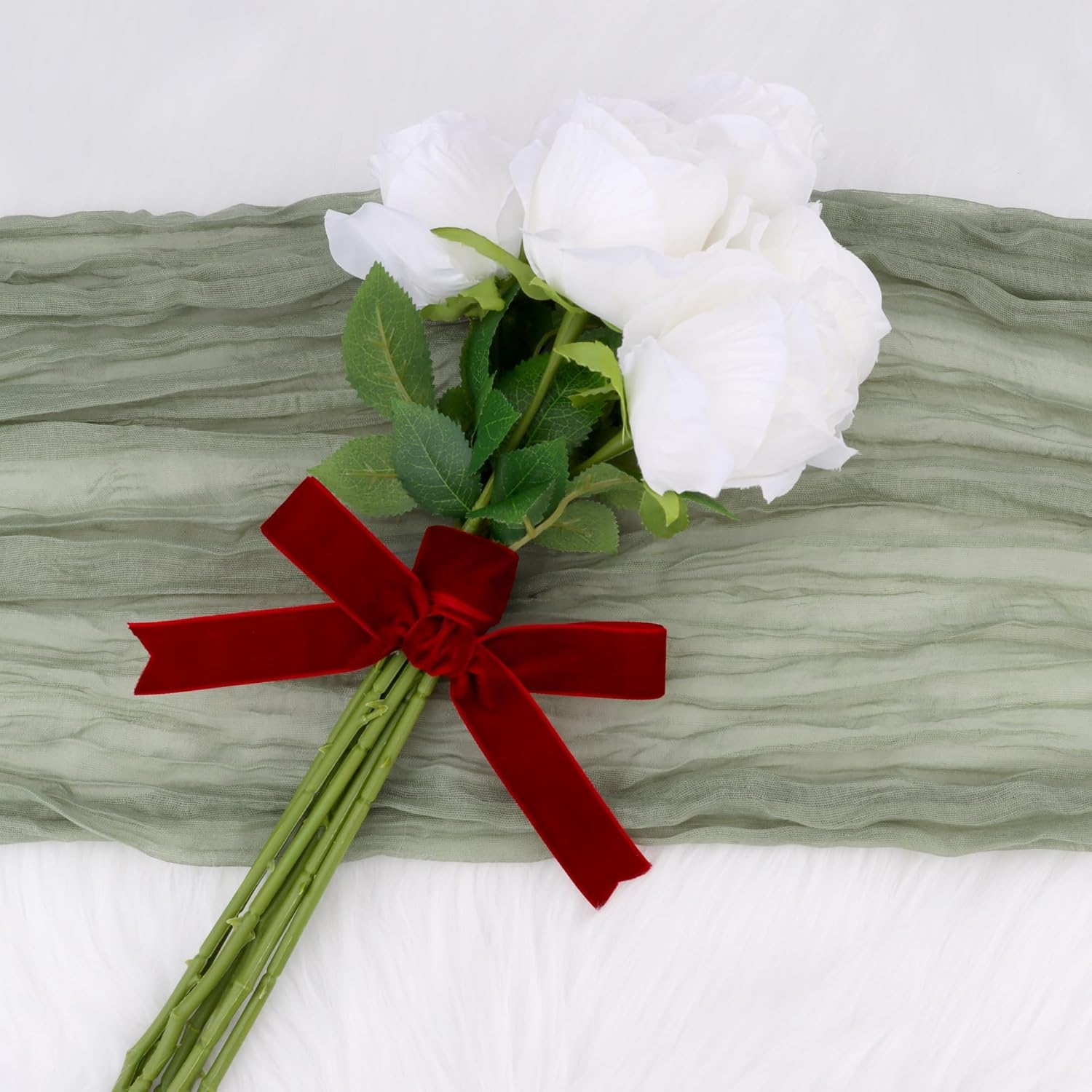 Velvet Ribbon Wine 1 Inch (25Mm) 10 Yards Manjonzic Single-Sided Velvet Ribbon Trim Perfect for Christmas Trees Gift Wrapping Bouquets Wedding Decor image number 3