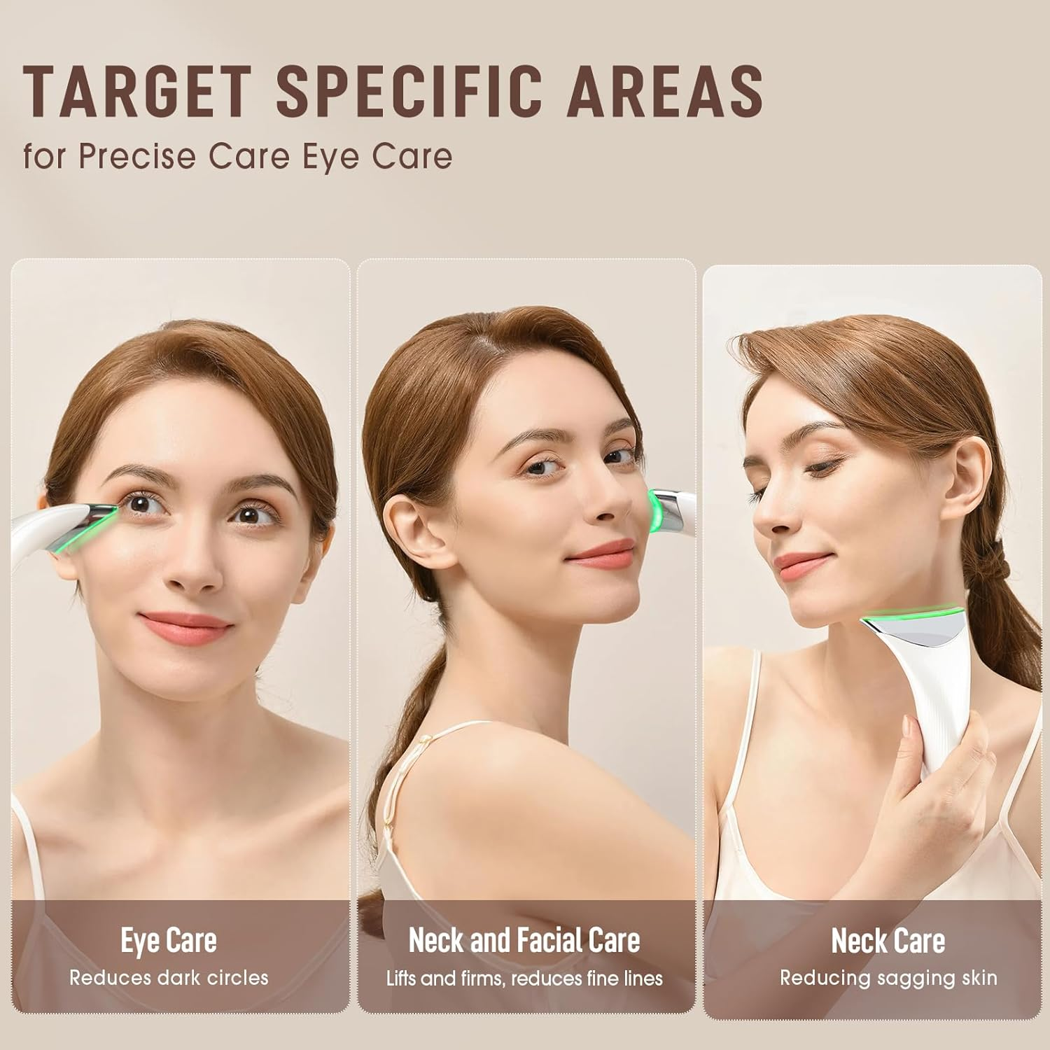 Facial Massager Face Lifting Device: Electric Skin Tightening Machine Neck Lift with 45&deg;C Heat EMS Massage - 3 LED Microcurrent Wand Anti-Wrinkle - Anti-Aging Neck Eye Massagers for Skin Care image number 5